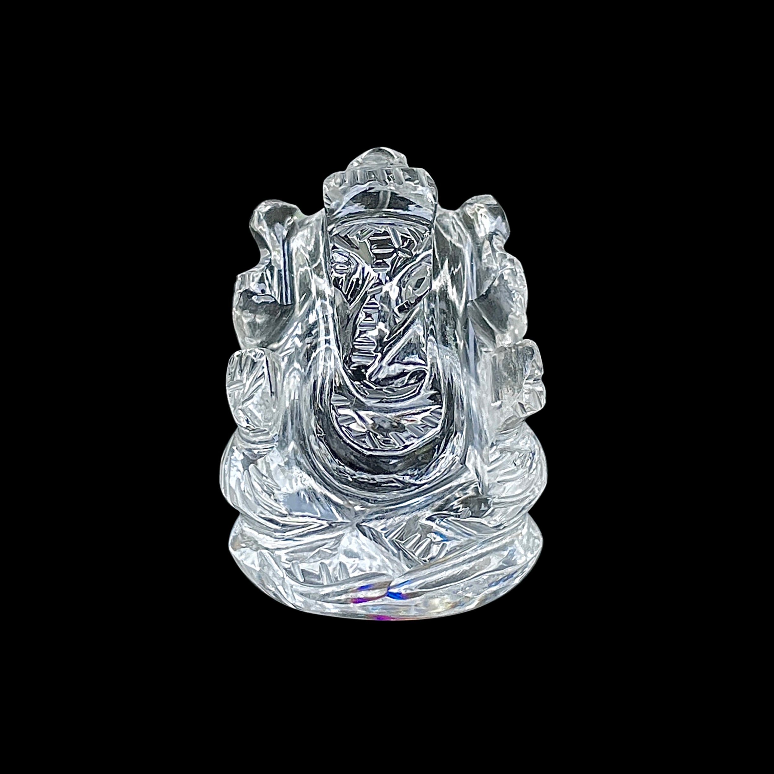 รูปเคารพพระพิฆเนศคริสตัลควอตซ์ 89.5 กะรัต สูง 3 ซม.(CST-MRT-83.)