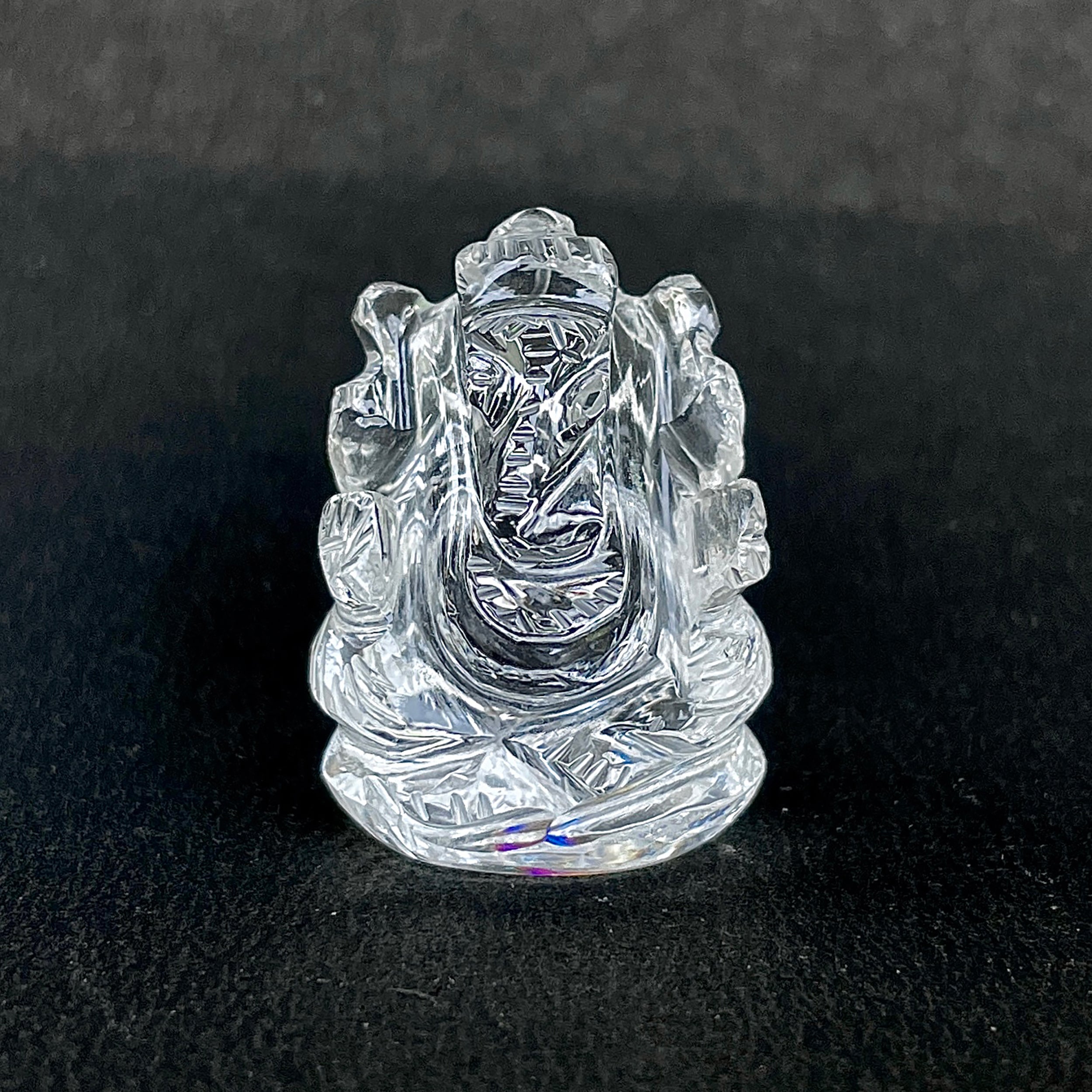 รูปเคารพพระพิฆเนศคริสตัลควอตซ์ 89.5 กะรัต สูง 3 ซม.(CST-MRT-83.)