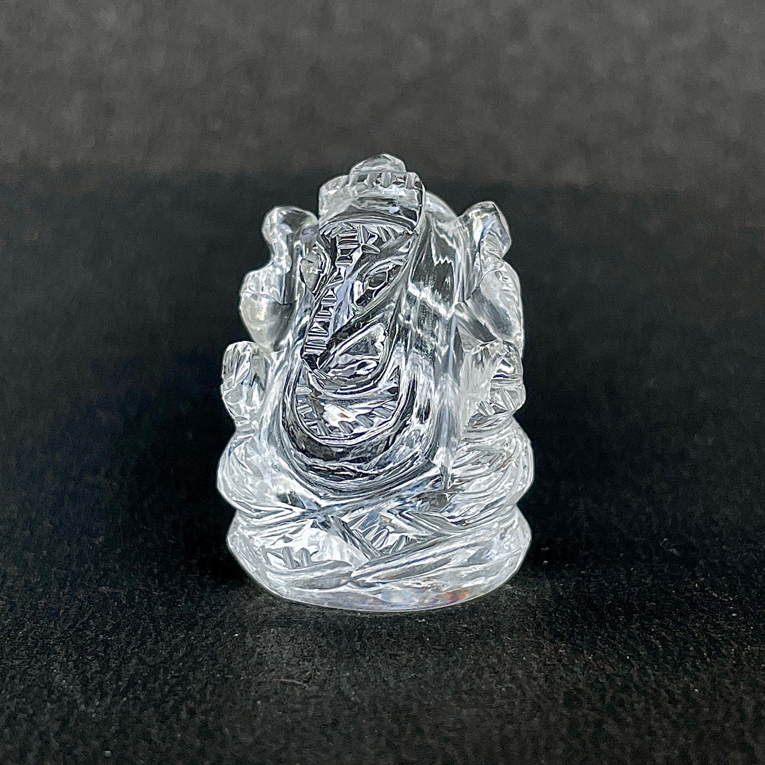 รูปเคารพพระพิฆเนศคริสตัลควอตซ์ 89.5 กะรัต สูง 3 ซม.(CST-MRT-83.)