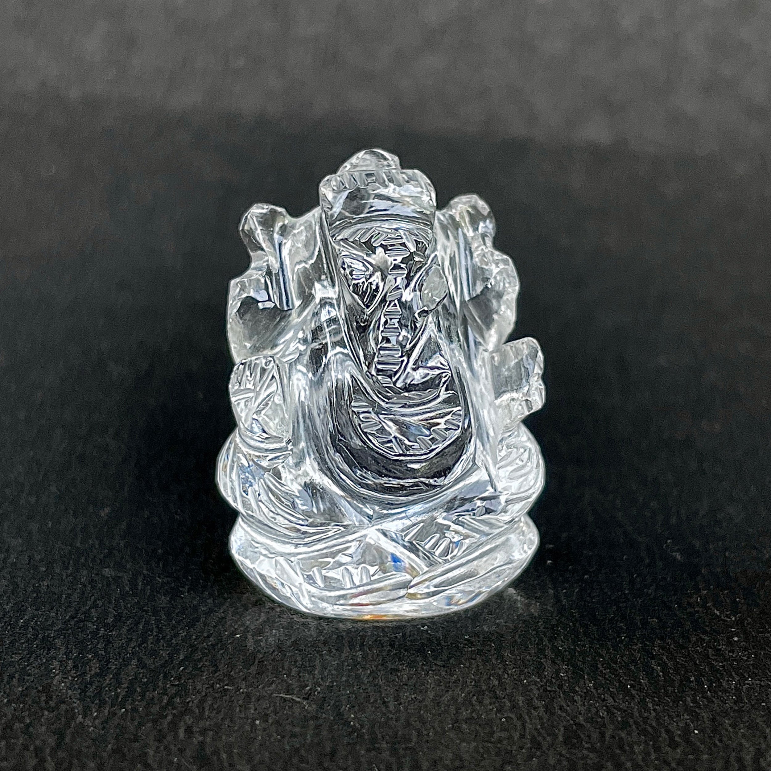 รูปเคารพพระพิฆเนศคริสตัลควอตซ์ 89.5 กะรัต สูง 3 ซม.(CST-MRT-83.)