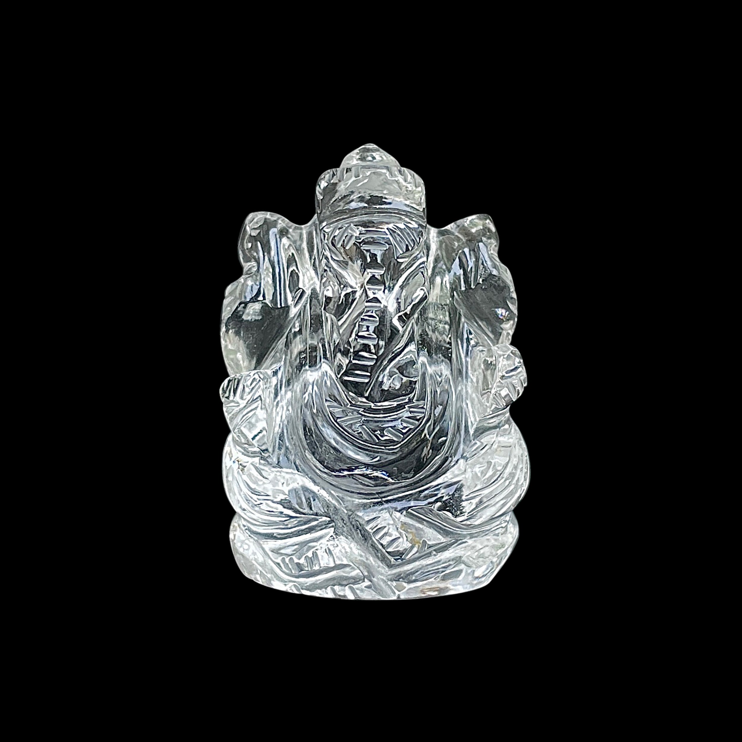 รูปเคารพพระพิฆเนศคริสตัลควอตซ์ 89.5 กะรัต สูง 3 ซม.(CST-MRT-84.)