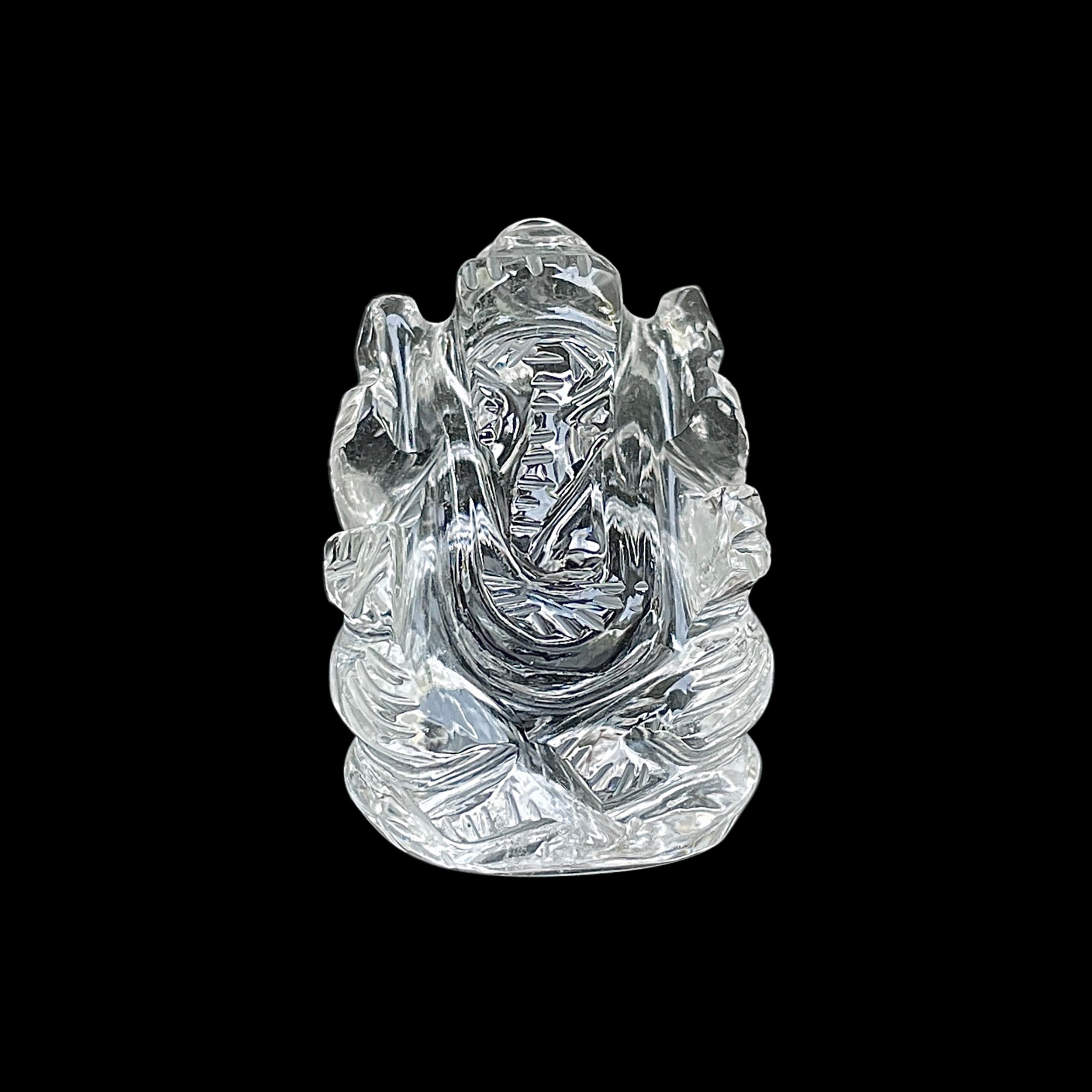 รูปเคารพพระพิฆเนศคริสตัลควอตซ์ 87.5 กะรัต สูง 3 ซม.(CST-MRT-85.)