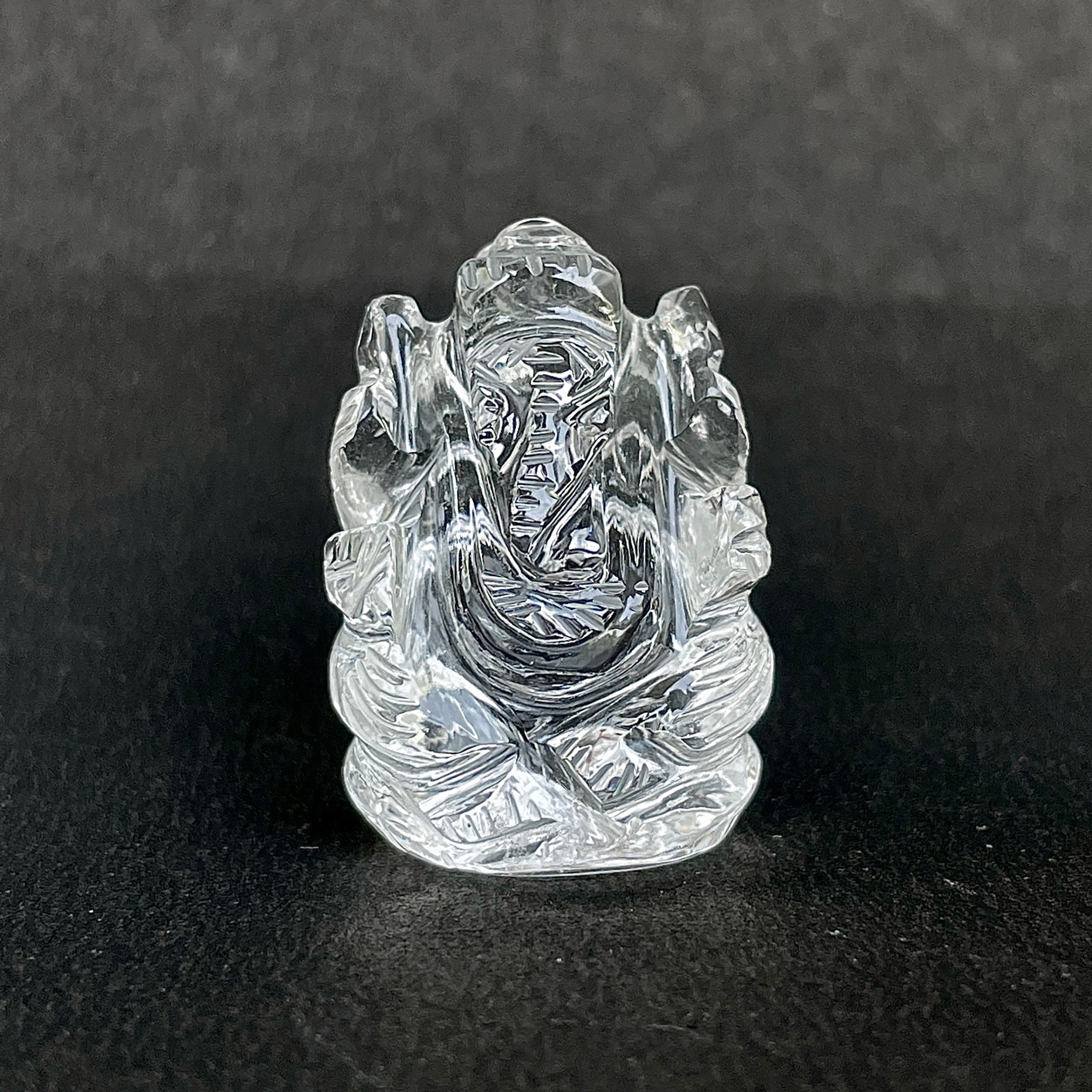 รูปเคารพพระพิฆเนศคริสตัลควอตซ์ 87.5 กะรัต สูง 3 ซม.(CST-MRT-85.)