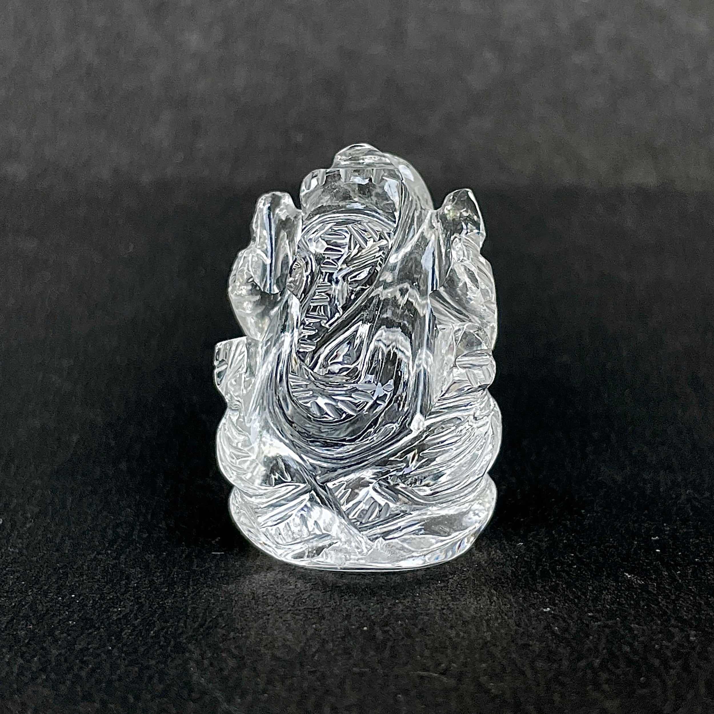 รูปเคารพพระพิฆเนศคริสตัลควอตซ์ 87.5 กะรัต สูง 3 ซม.(CST-MRT-85.)