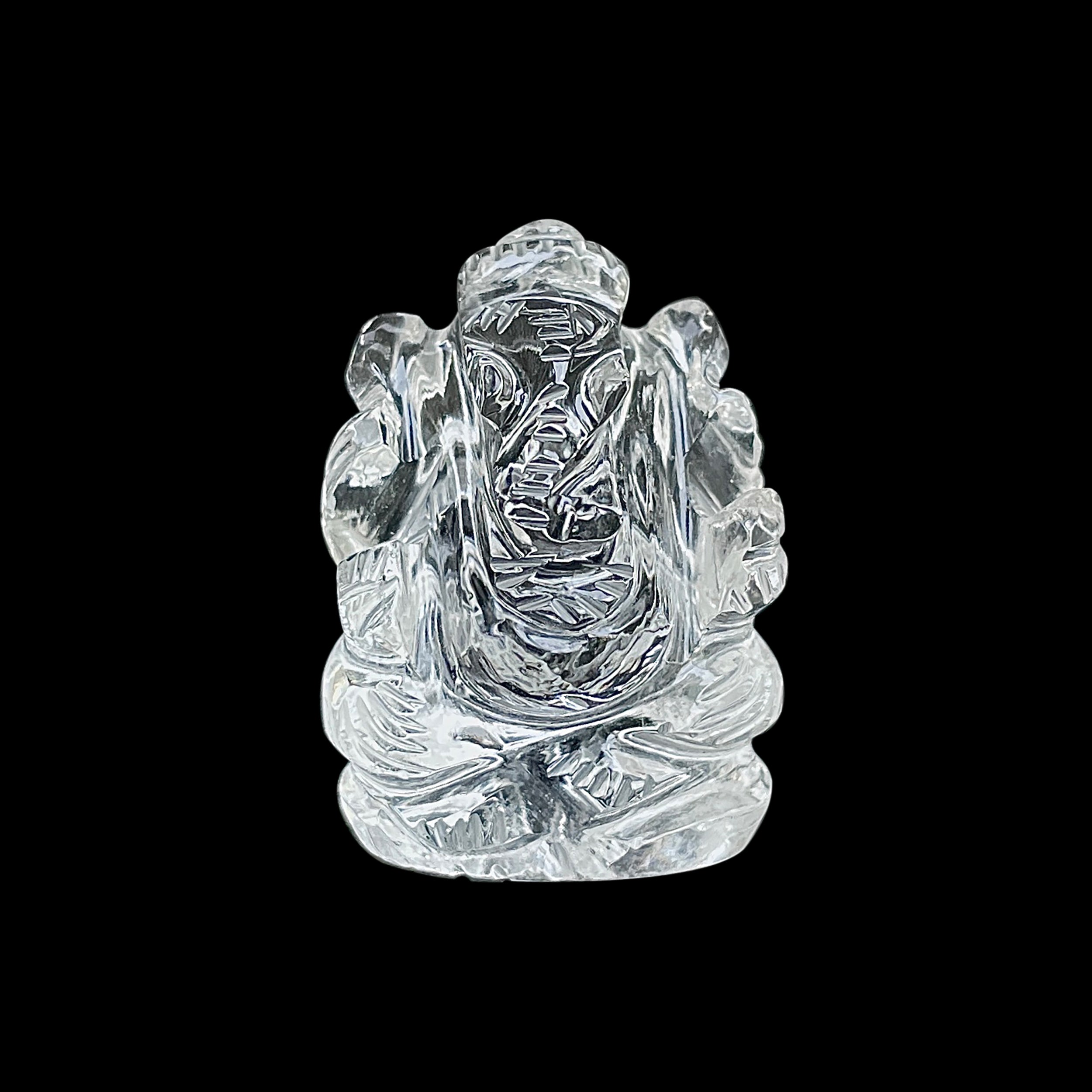 รูปเคารพพระพิฆเนศคริสตัลควอตซ์ 100.5 กะรัต สูง 3 ซม.(CST-MRT-86.)