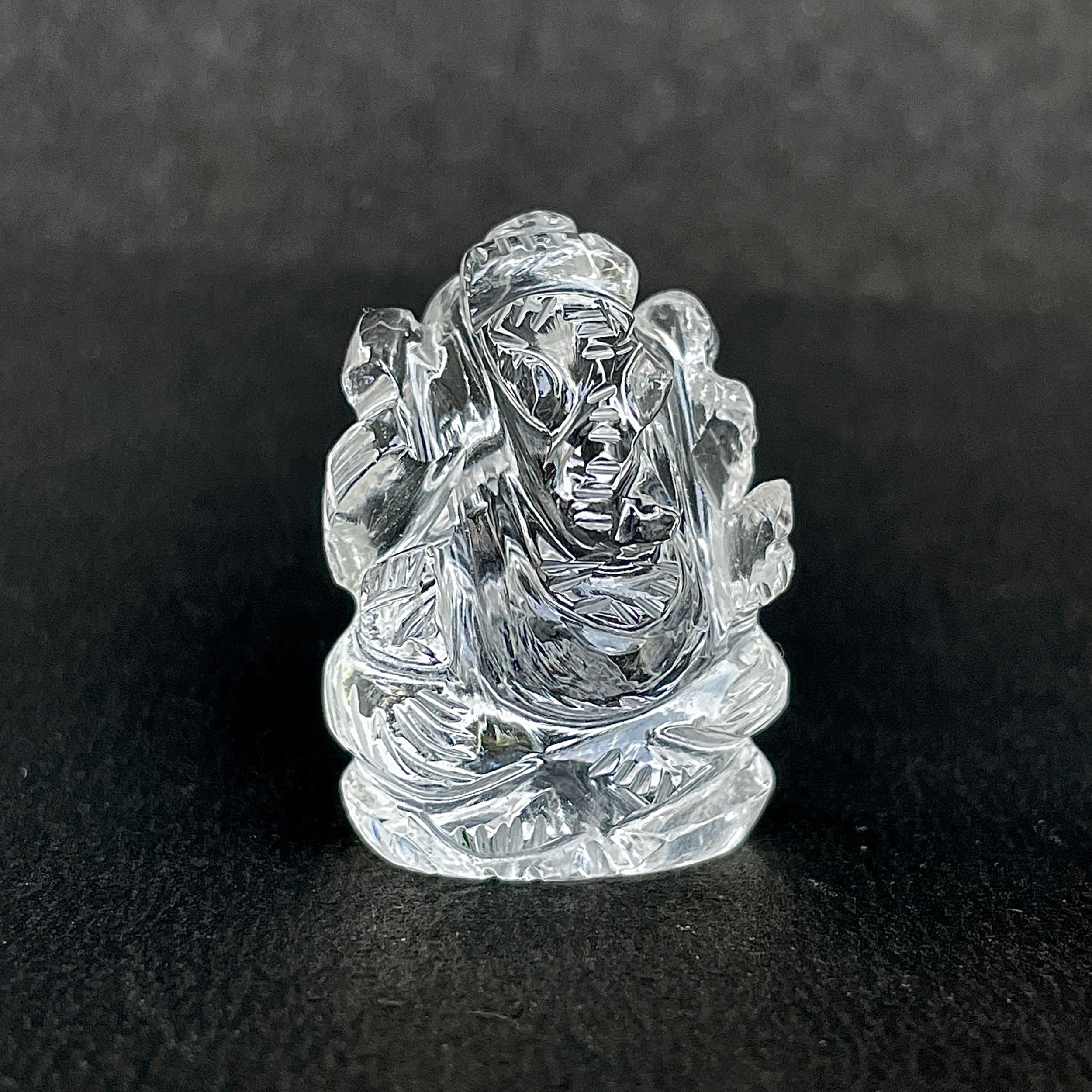 รูปเคารพพระพิฆเนศคริสตัลควอตซ์ 100.5 กะรัต สูง 3 ซม.(CST-MRT-86.)