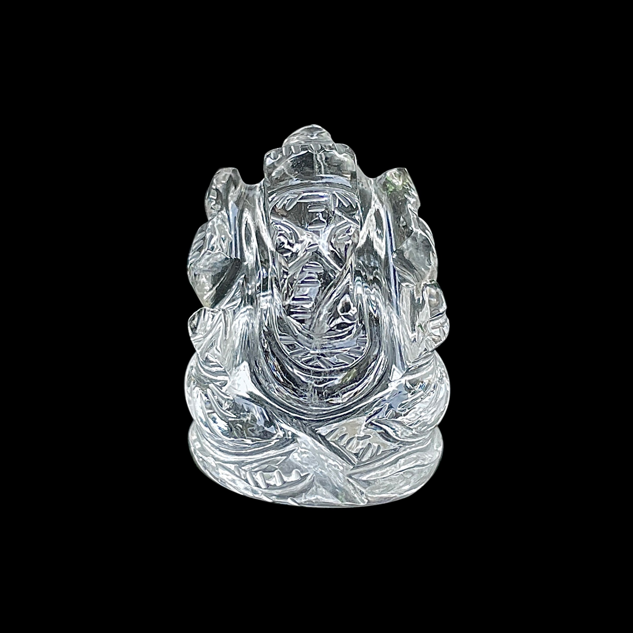 Crystal Quartz Ganesha Idol 100 Carat Idol Height-3 CM-(CST-MRT-87.)