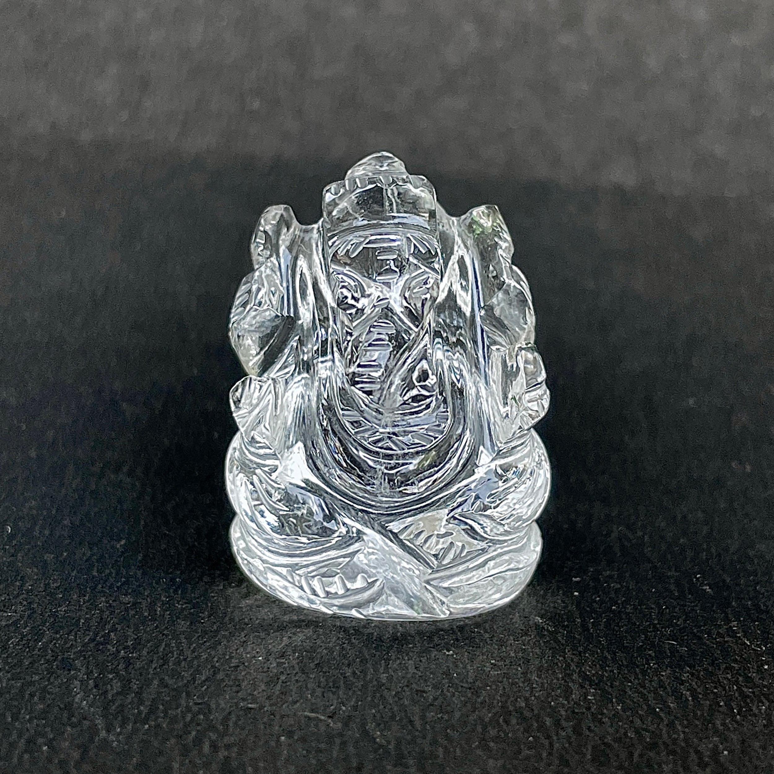 Crystal Quartz Ganesha Idol 100 Carat Idol Height-3 CM-(CST-MRT-87.)