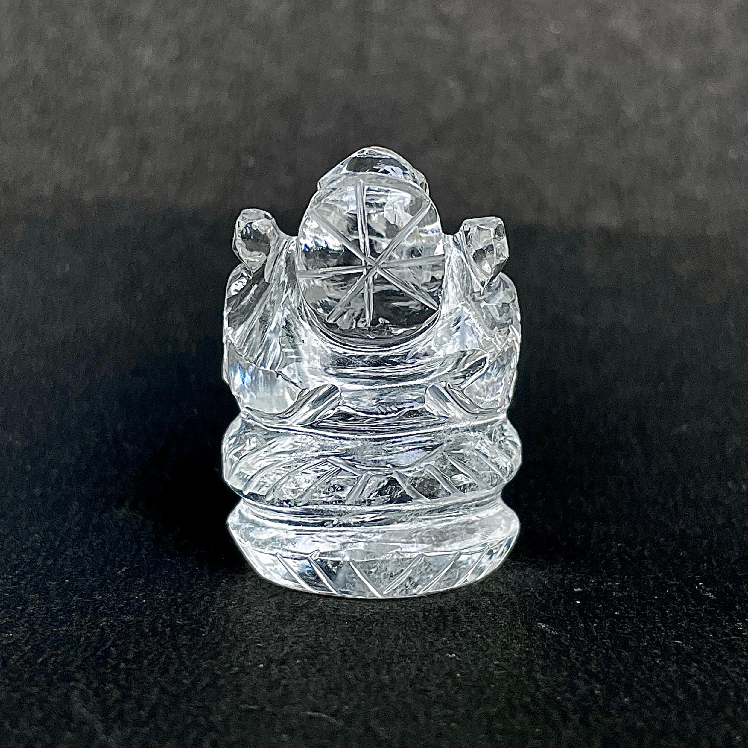 รูปเคารพพระพิฆเนศคริสตัลควอตซ์ 97.5 กะรัต สูง 3 ซม.(CST-MRT-88.)