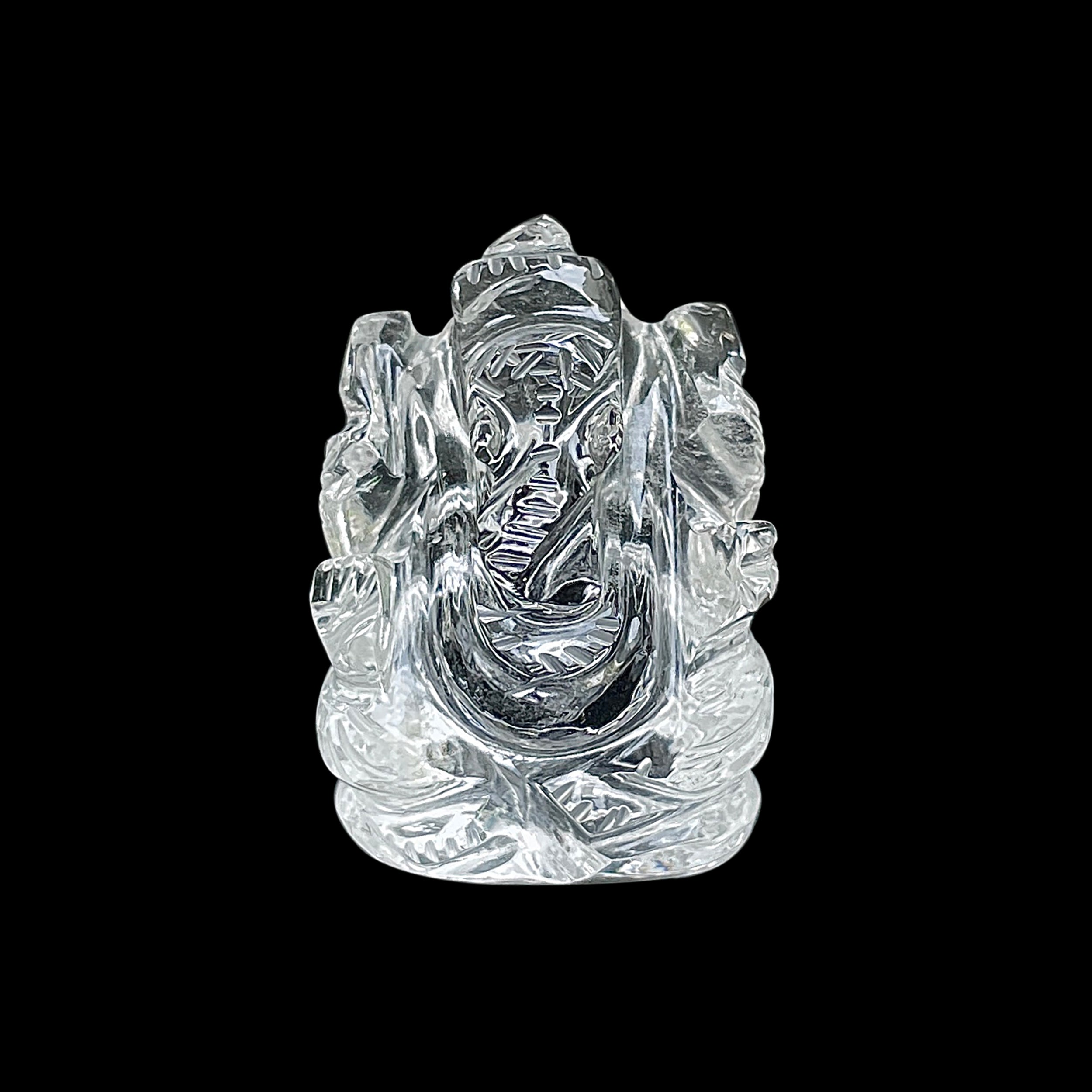 รูปเคารพพระพิฆเนศคริสตัลควอตซ์ 86.5 กะรัต สูง 3 ซม.(CST-MRT-89.)