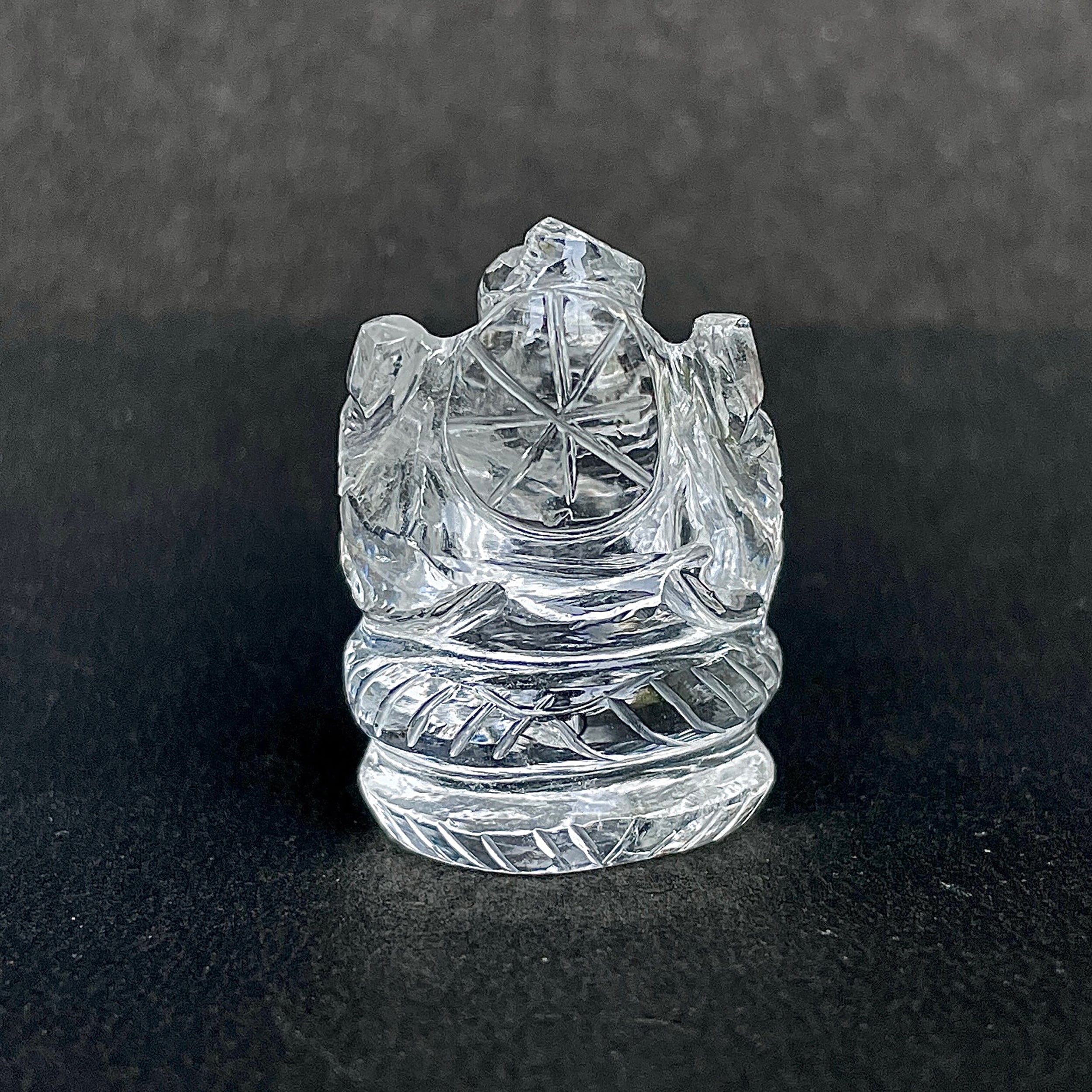 รูปเคารพพระพิฆเนศคริสตัลควอตซ์ 86.5 กะรัต สูง 3 ซม.(CST-MRT-89.)