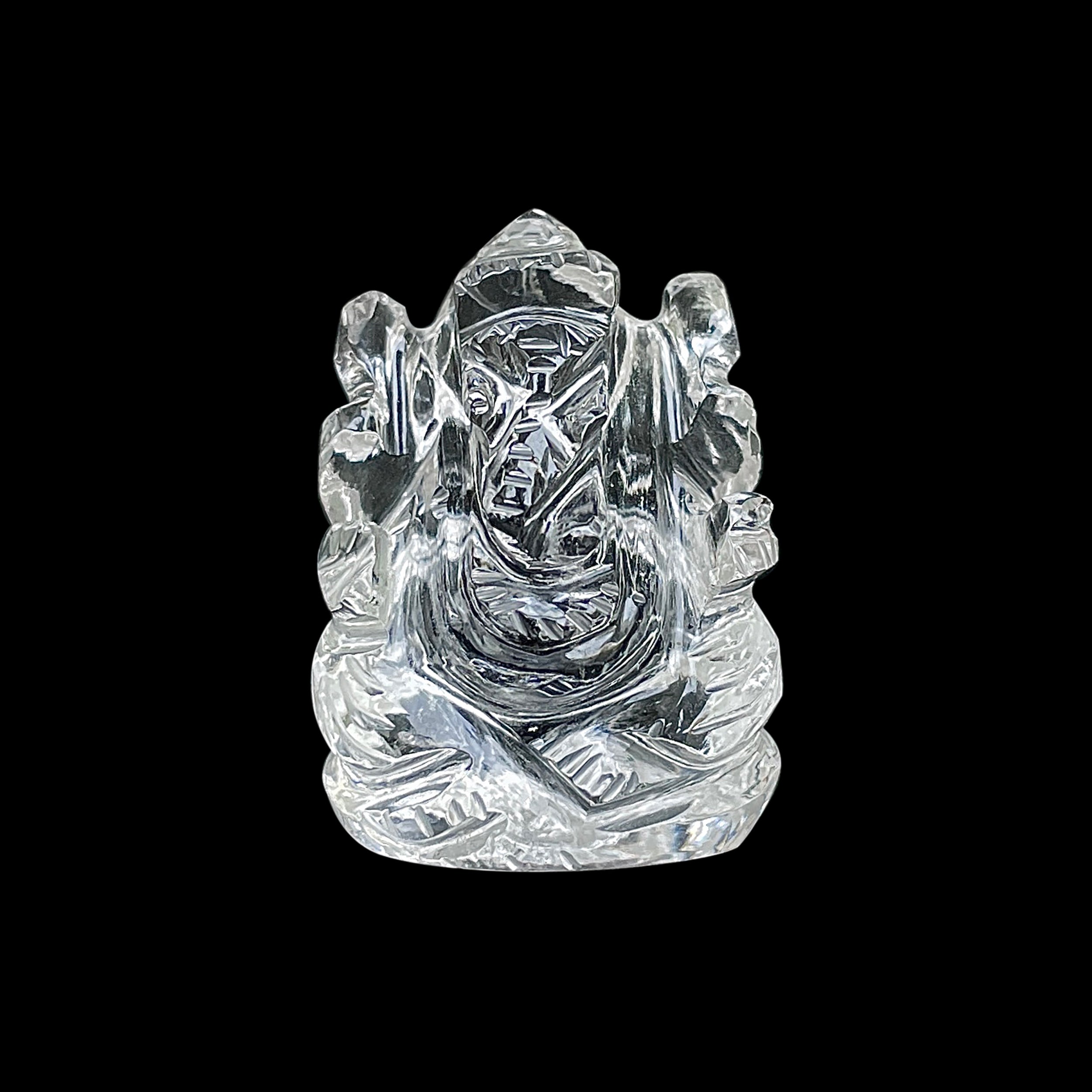 รูปเคารพพระพิฆเนศคริสตัลควอตซ์ 82 กะรัต สูง 3 ซม.(CST-MRT-90.)