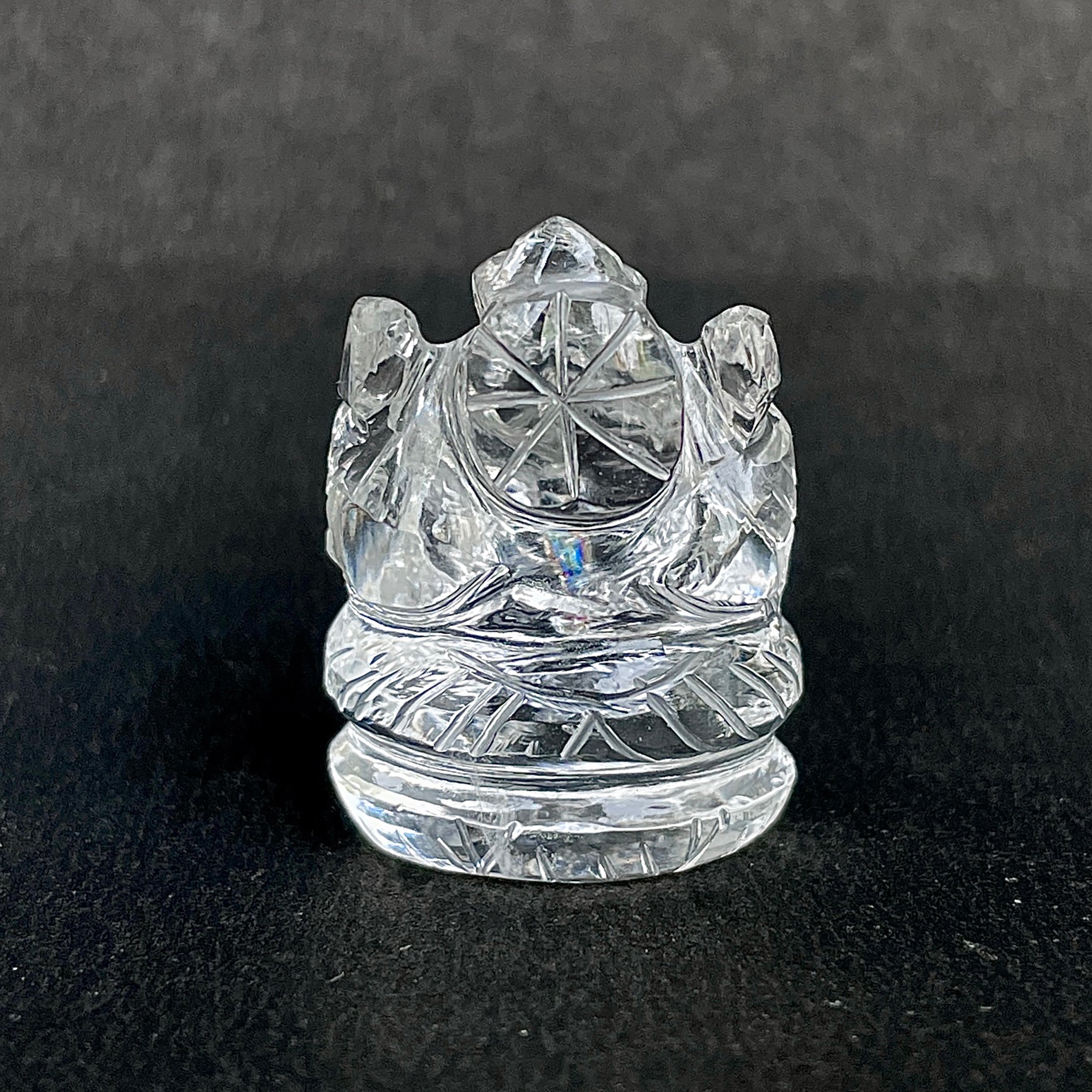 รูปเคารพพระพิฆเนศคริสตัลควอตซ์ 82 กะรัต สูง 3 ซม.(CST-MRT-90.)