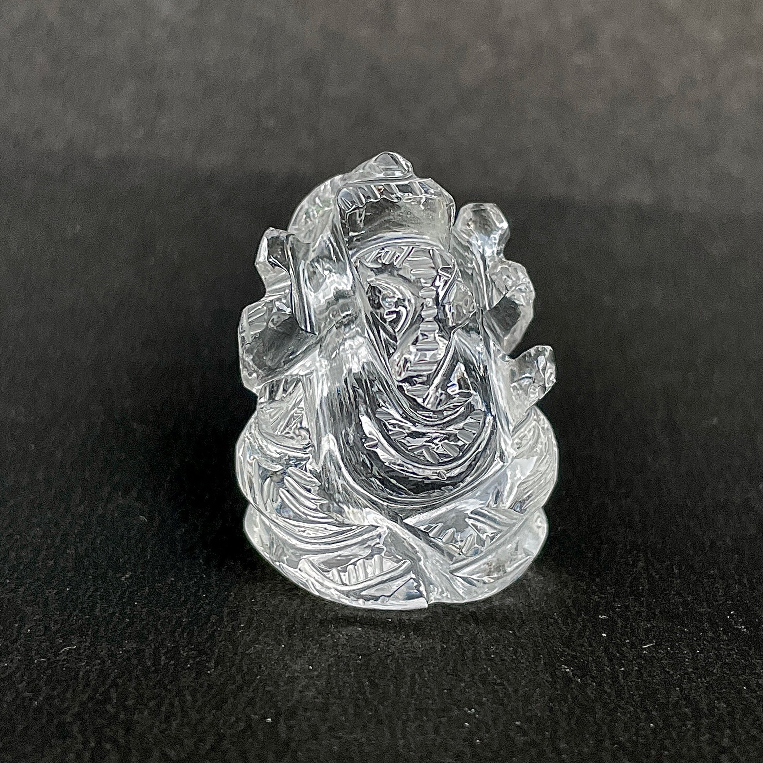 รูปเคารพพระพิฆเนศคริสตัลควอตซ์ 93.5 กะรัต สูง 3 ซม.(CST-MRT-91.)