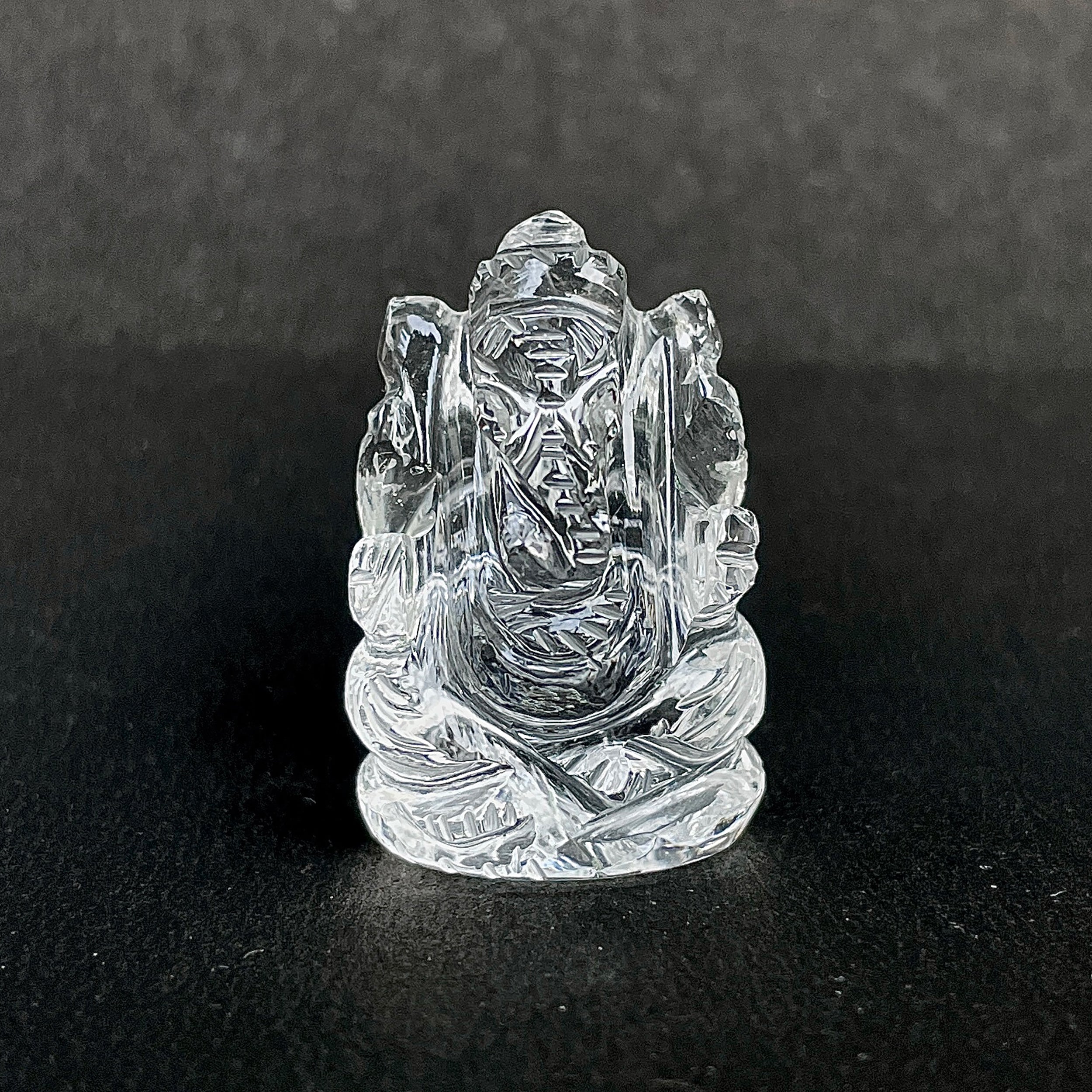 รูปเคารพพระพิฆเนศคริสตัลควอตซ์ 80.5 กะรัต สูง 3.3 ซม.(CST-MRT-92.)