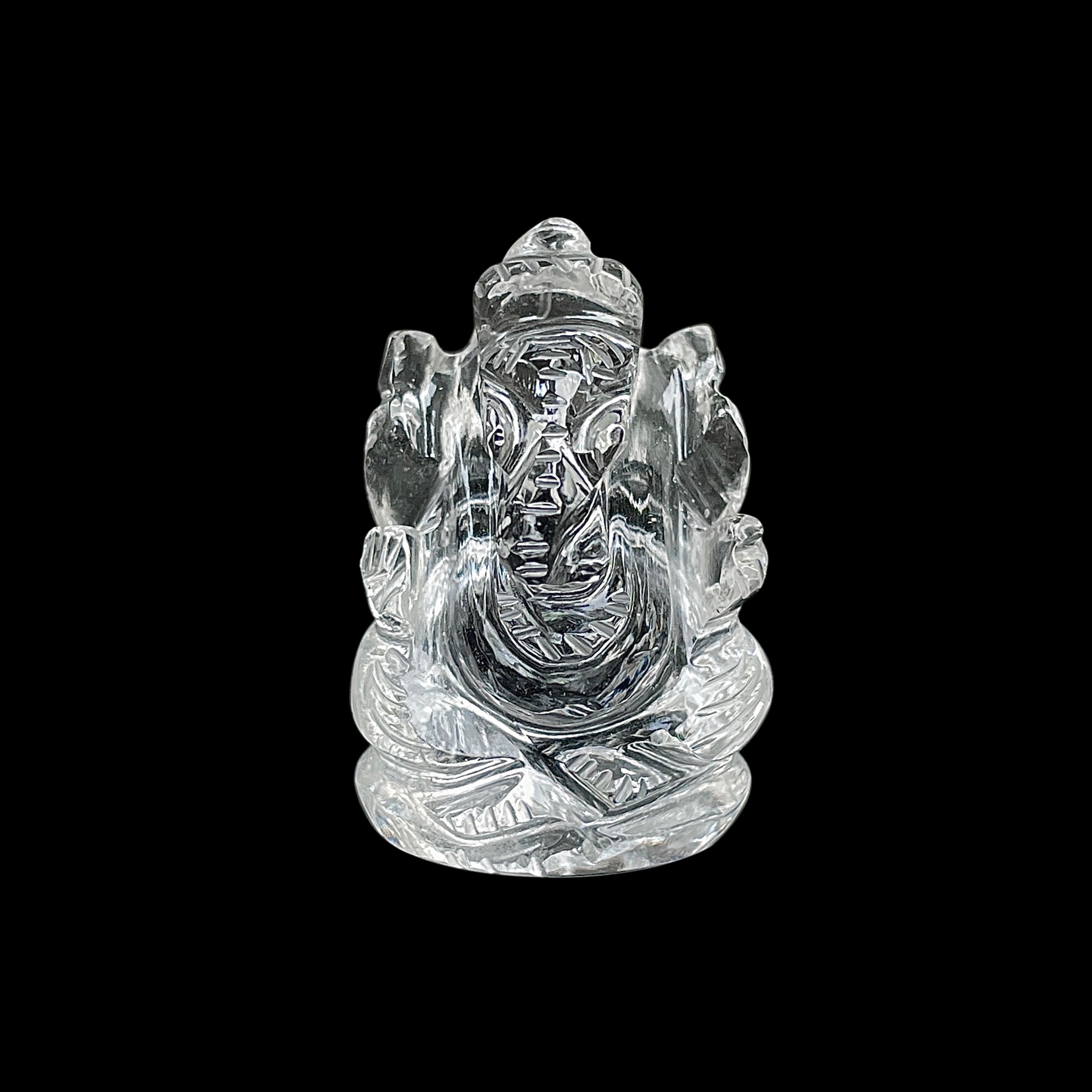 Crystal Quartz Ganesha Idol 103 Carat Idol Height-3.3 CM-(CST-MRT-94.)