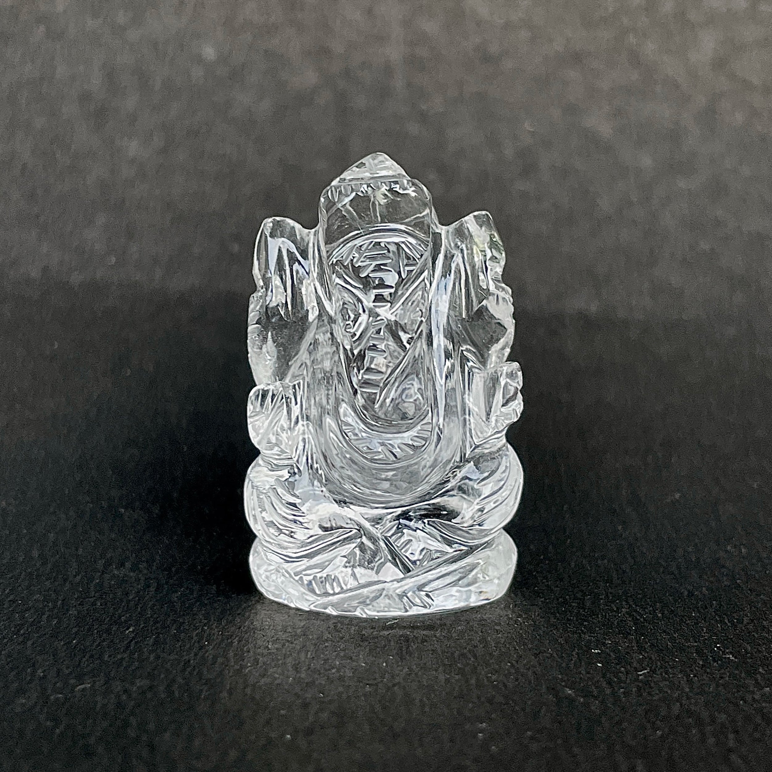 รูปเคารพพระพิฆเนศคริสตัลควอตซ์ 86 กะรัต สูง 3.5 ซม.(CST-MRT-95.)