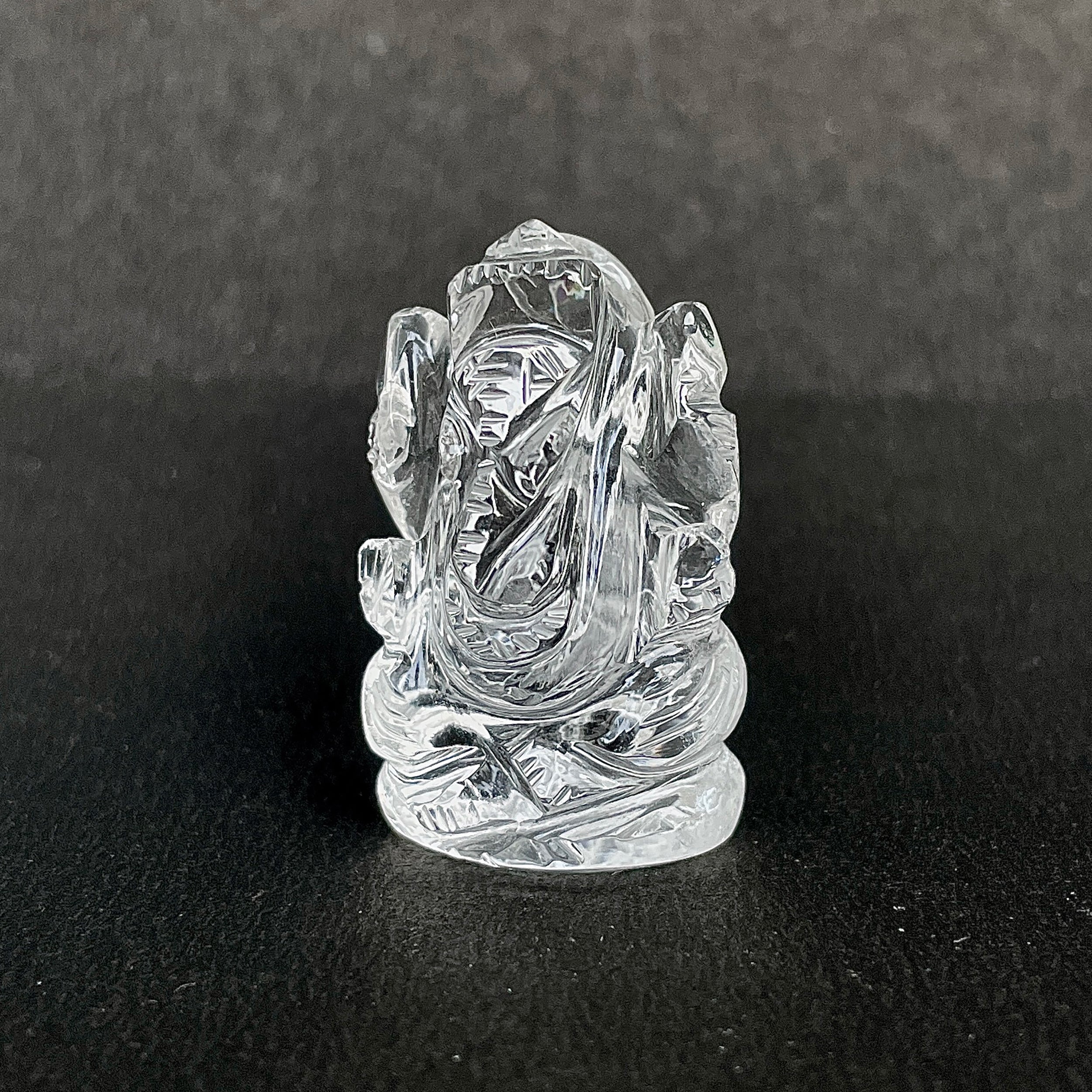 รูปเคารพพระพิฆเนศคริสตัลควอตซ์ 86 กะรัต สูง 3.5 ซม.(CST-MRT-95.)