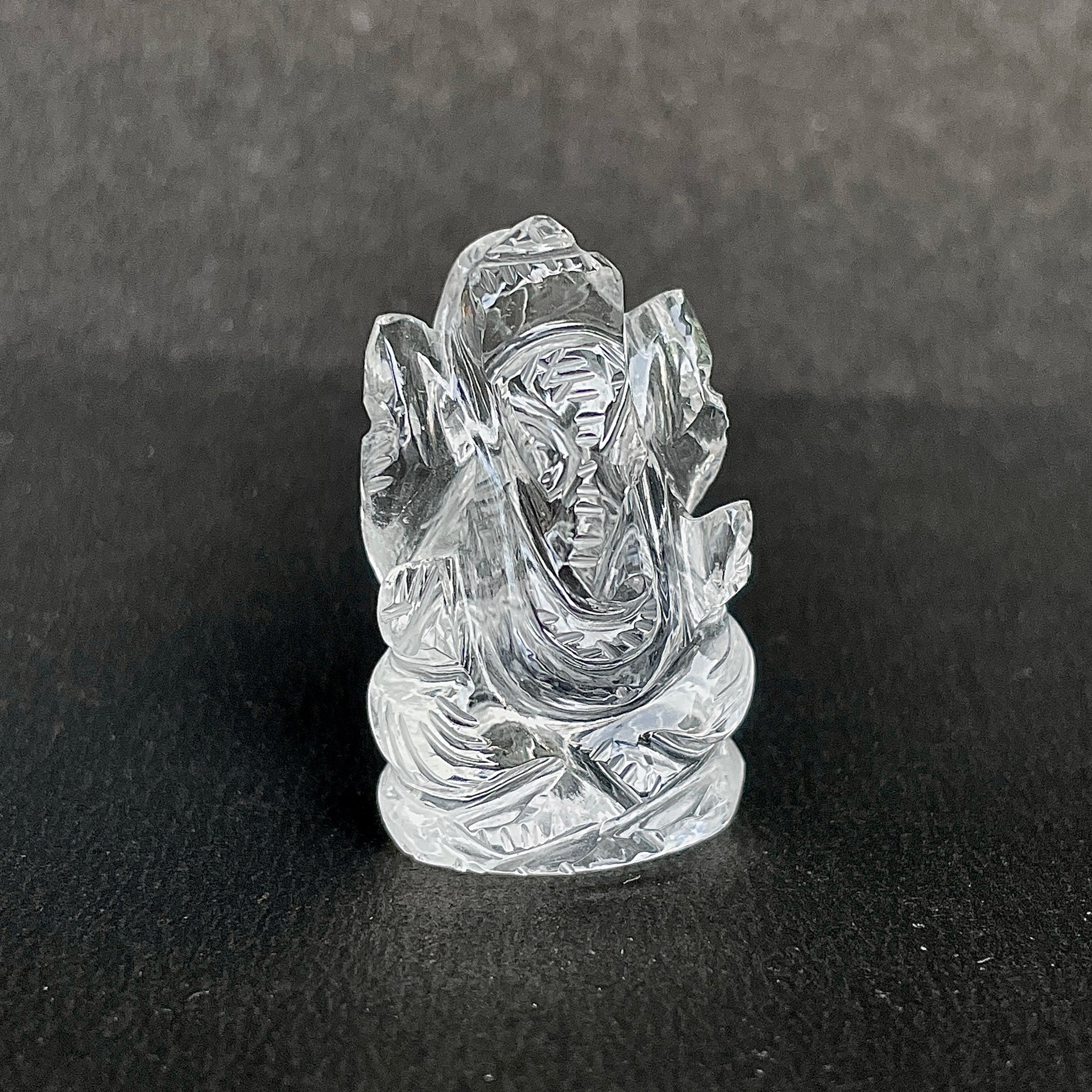 รูปเคารพพระพิฆเนศคริสตัลควอตซ์ 86 กะรัต สูง 3.5 ซม.(CST-MRT-95.)