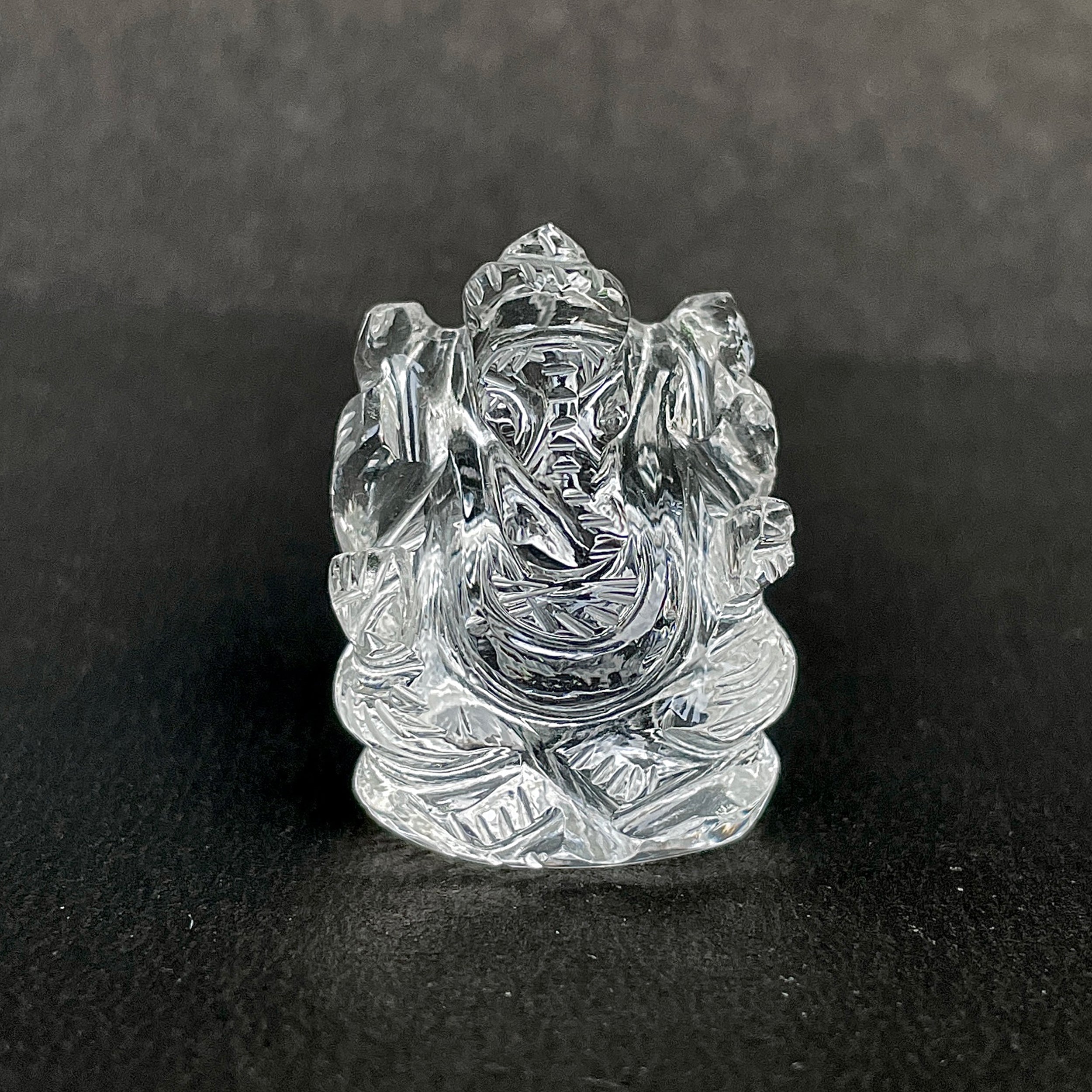 รูปเคารพพระพิฆเนศคริสตัลควอตซ์ 96.5 กะรัต สูง 3 ซม.(CST-MRT-98.)