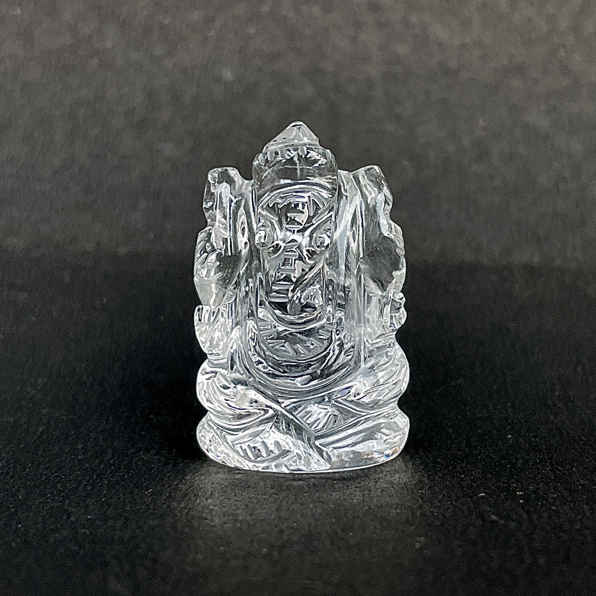 รูปเคารพพระพิฆเนศคริสตัลควอตซ์ 86.5 กะรัต สูง 3.3 ซม.(CST-MRT-99.)
