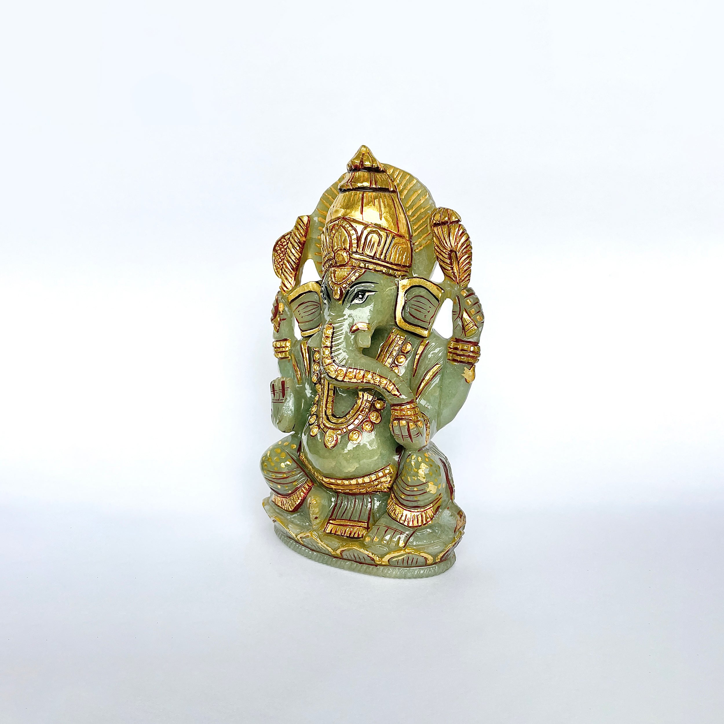 เทวรูปพระพิฆเนศสีเขียว Aventurine 2900 กะรัต เทวรูป สูง -15 CM -(GAV-MRT-10.)