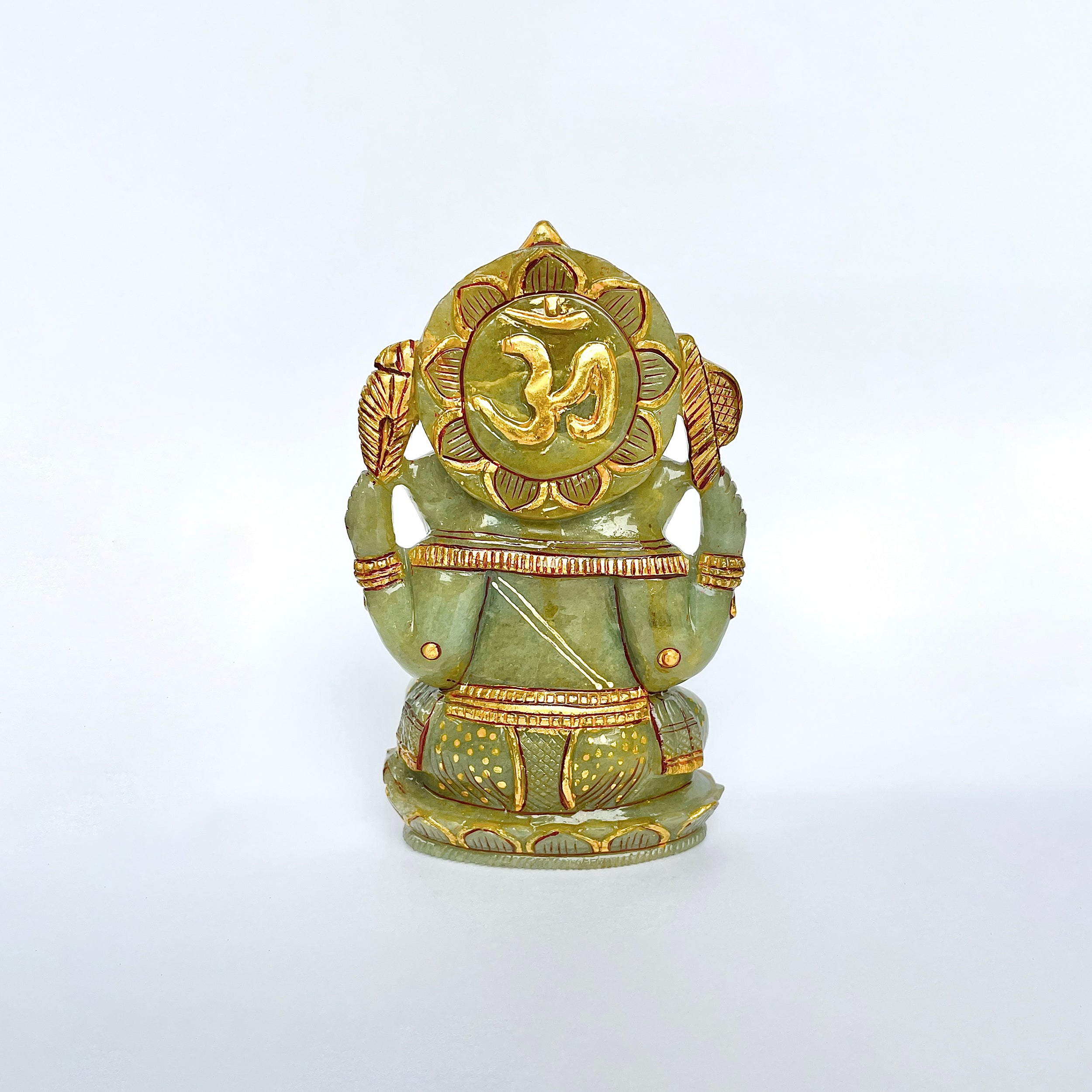เทวรูปพระพิฆเนศสีเขียว Aventurine 2900 กะรัต เทวรูป สูง -15 CM -(GAV-MRT-10.)