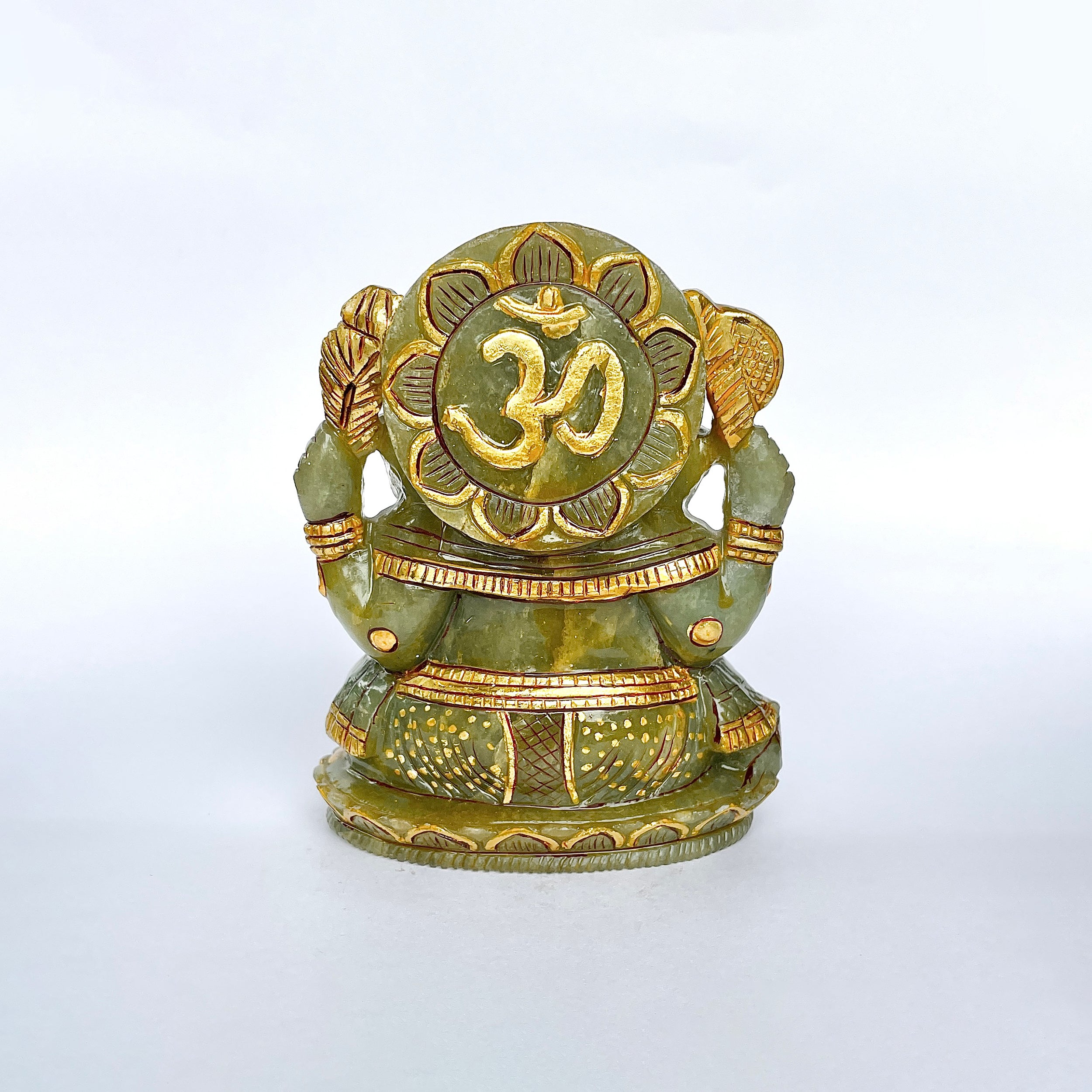 เทวรูปพระพิฆเนศเขียวอเวนทูรีน 3266 กะรัต สูง-12 CM-(GAV-MRT-12.)