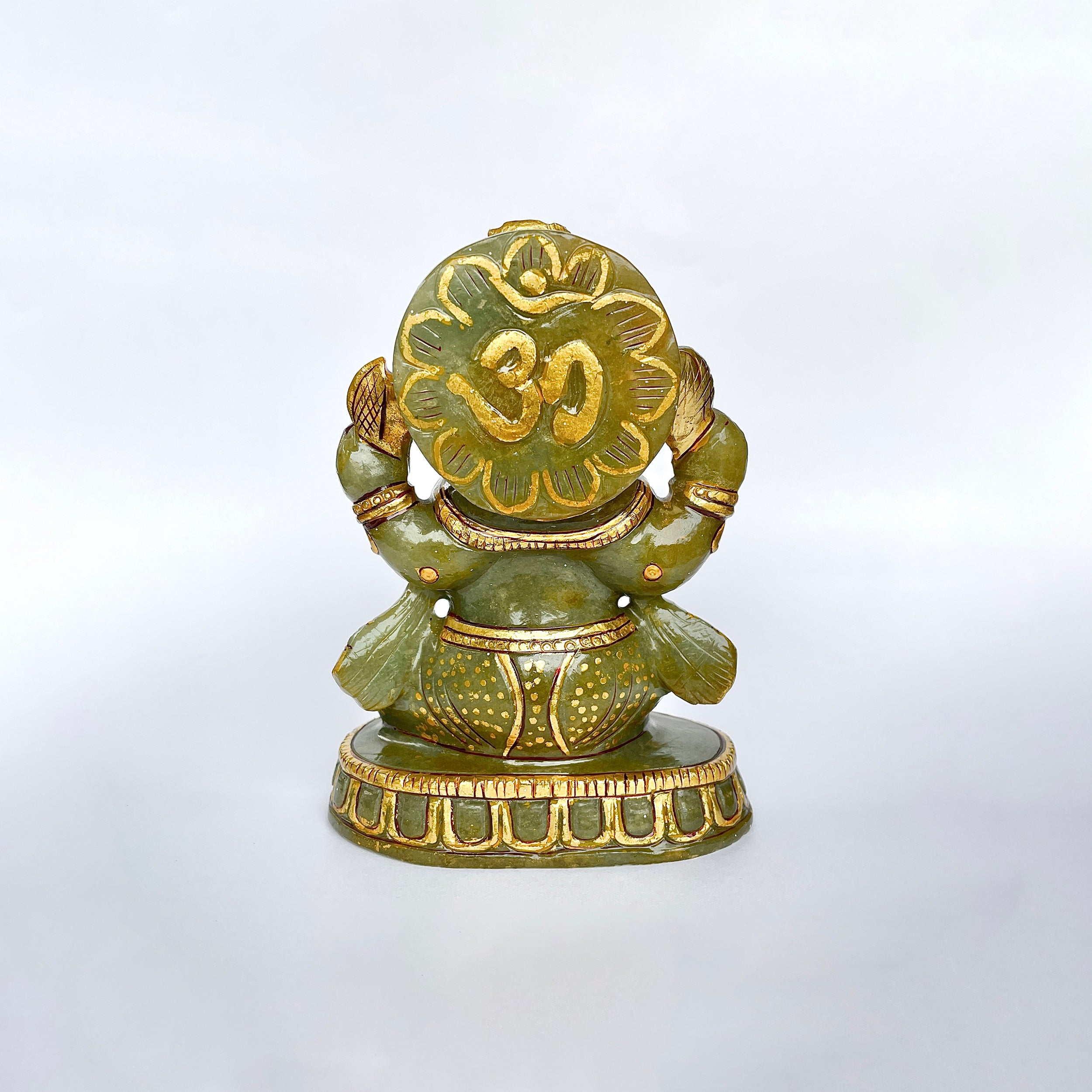 เทวรูปพระพิฆเนศเขียวอาเวนทูรีน 4188 กะรัต ส่วนสูง-14.5 CM-(GAV-MRT-15.)