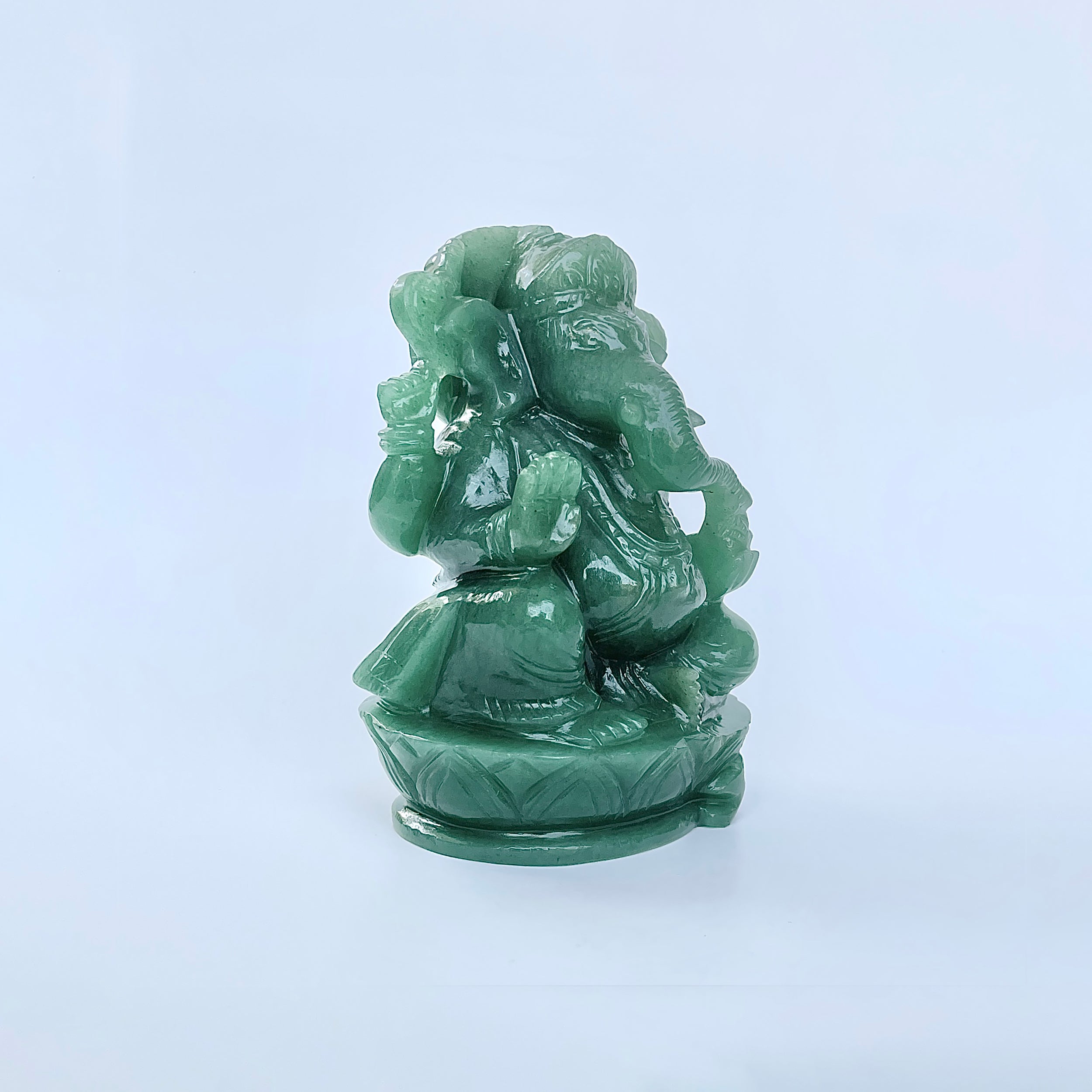 เทวรูปพระพิฆเนศเขียวอเวนเจอรีน 4655 กะรัต ส่วนสูง :-12.9 CM-(GAV-MRT-2.)