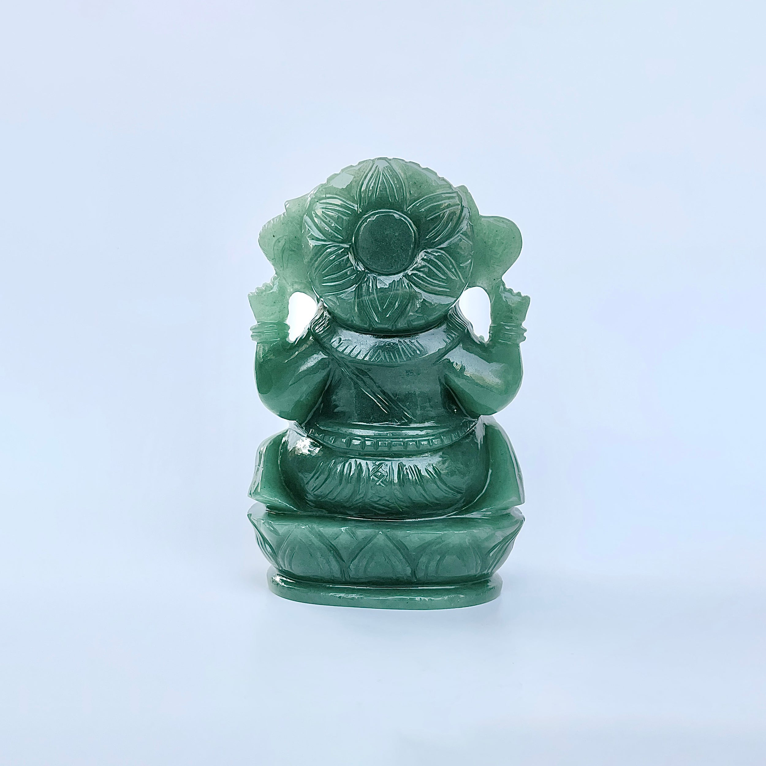 เทวรูปพระพิฆเนศเขียวอเวนเจอรีน 4655 กะรัต ส่วนสูง :-12.9 CM-(GAV-MRT-2.)