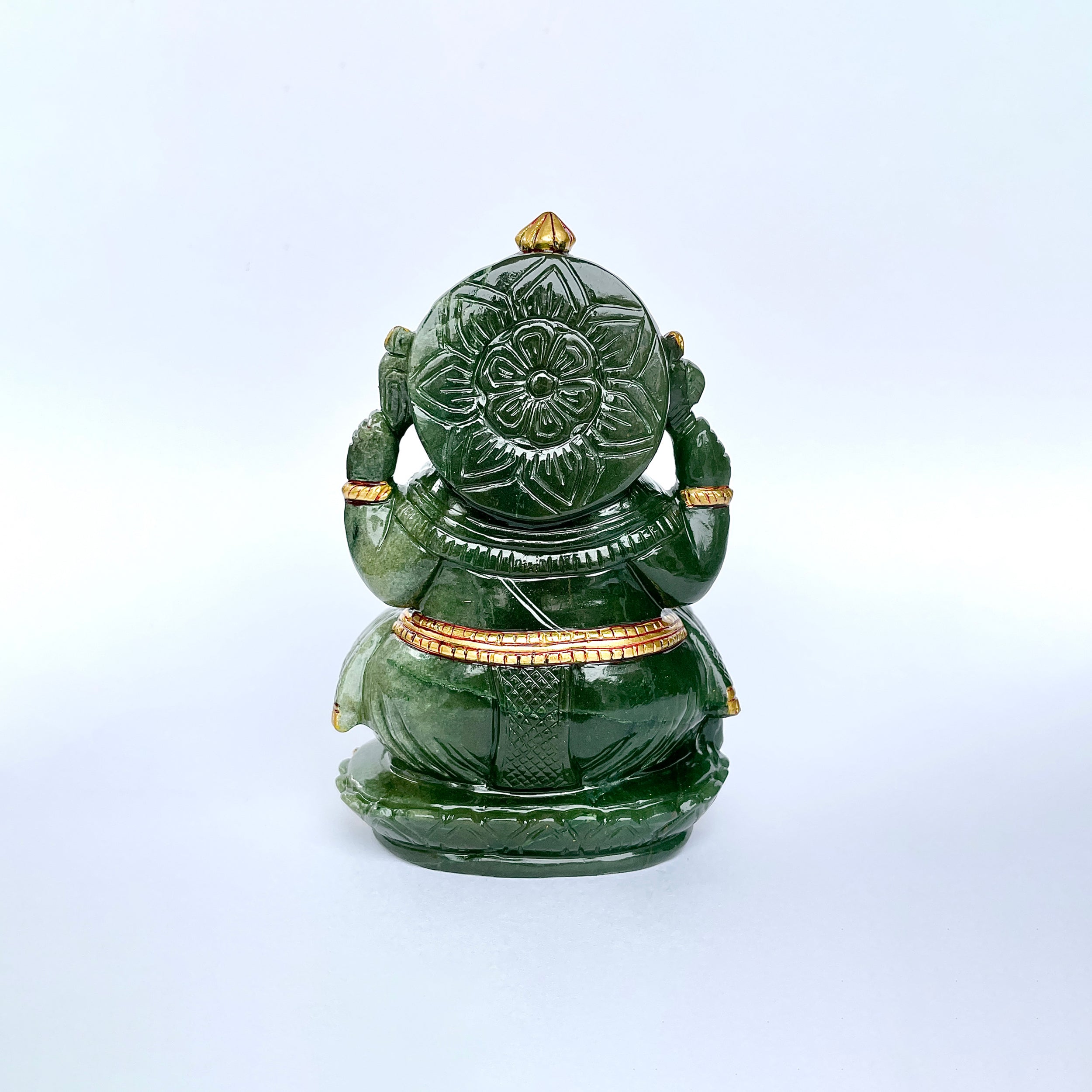เทวรูปพระพิฆเนศเขียวอเวนเจอรีน 3995 กะรัต ส่วนสูง-13.5 CM-(GAV-MRT-4.)