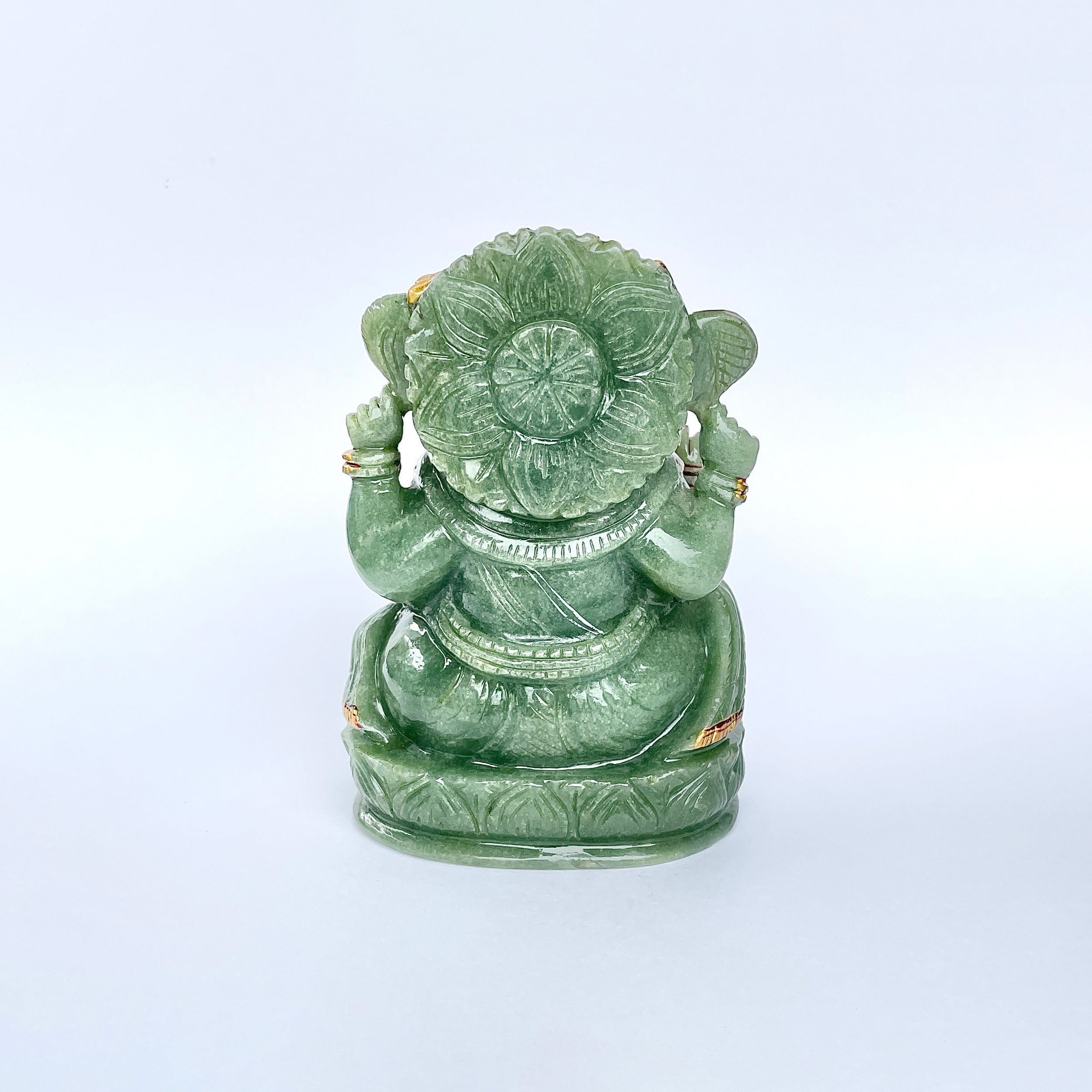 เทวรูปพระพิฆเนศเขียวอาเวนทูรีน 3913 กะรัต เทวรูป สูง-12 CM-(GAV-MRT-6.)