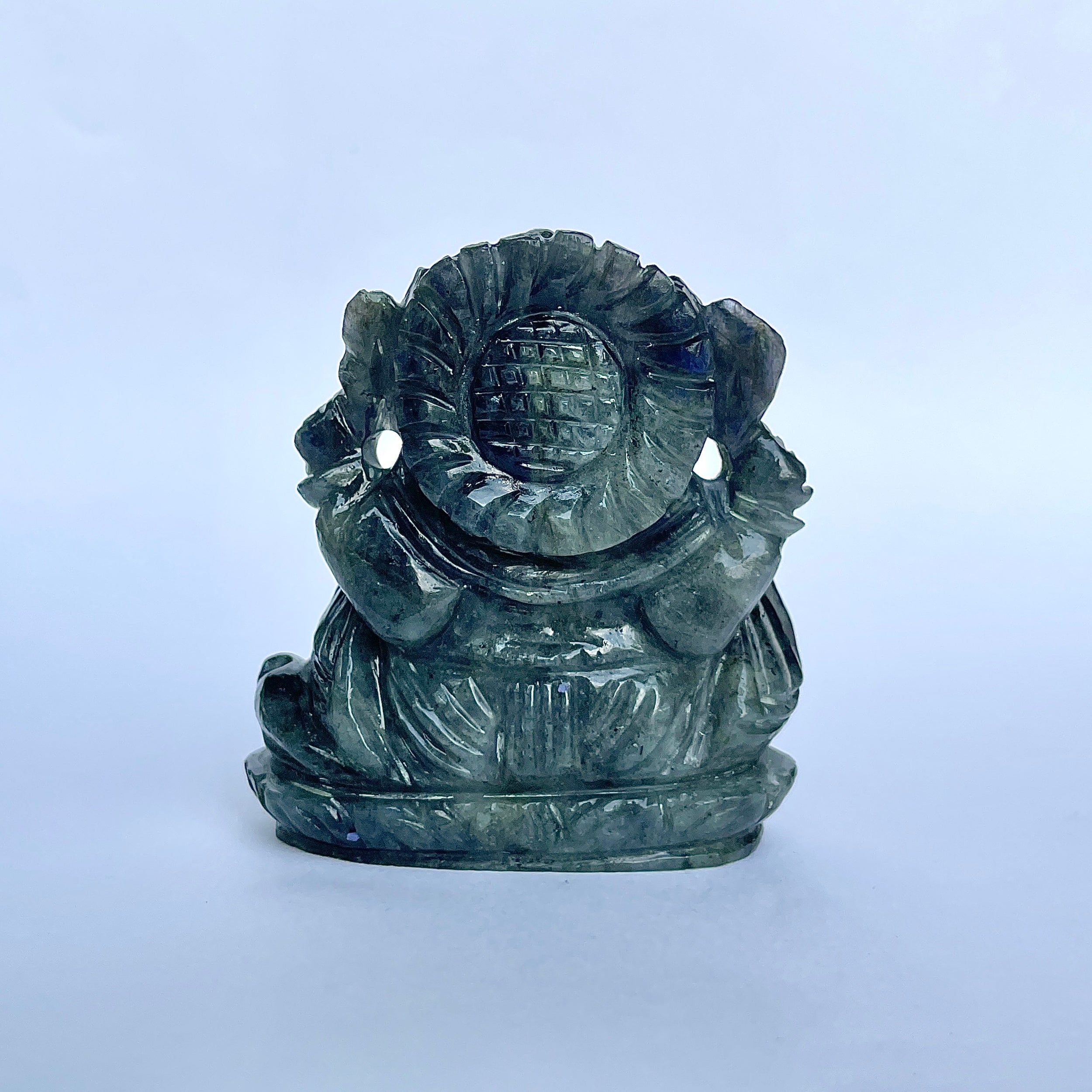 พระพิฆเนศลาบราโดไรต์ รูปเคารพ 650 กะรัต สูง 6 ซม.(LBD-MRT-1.)