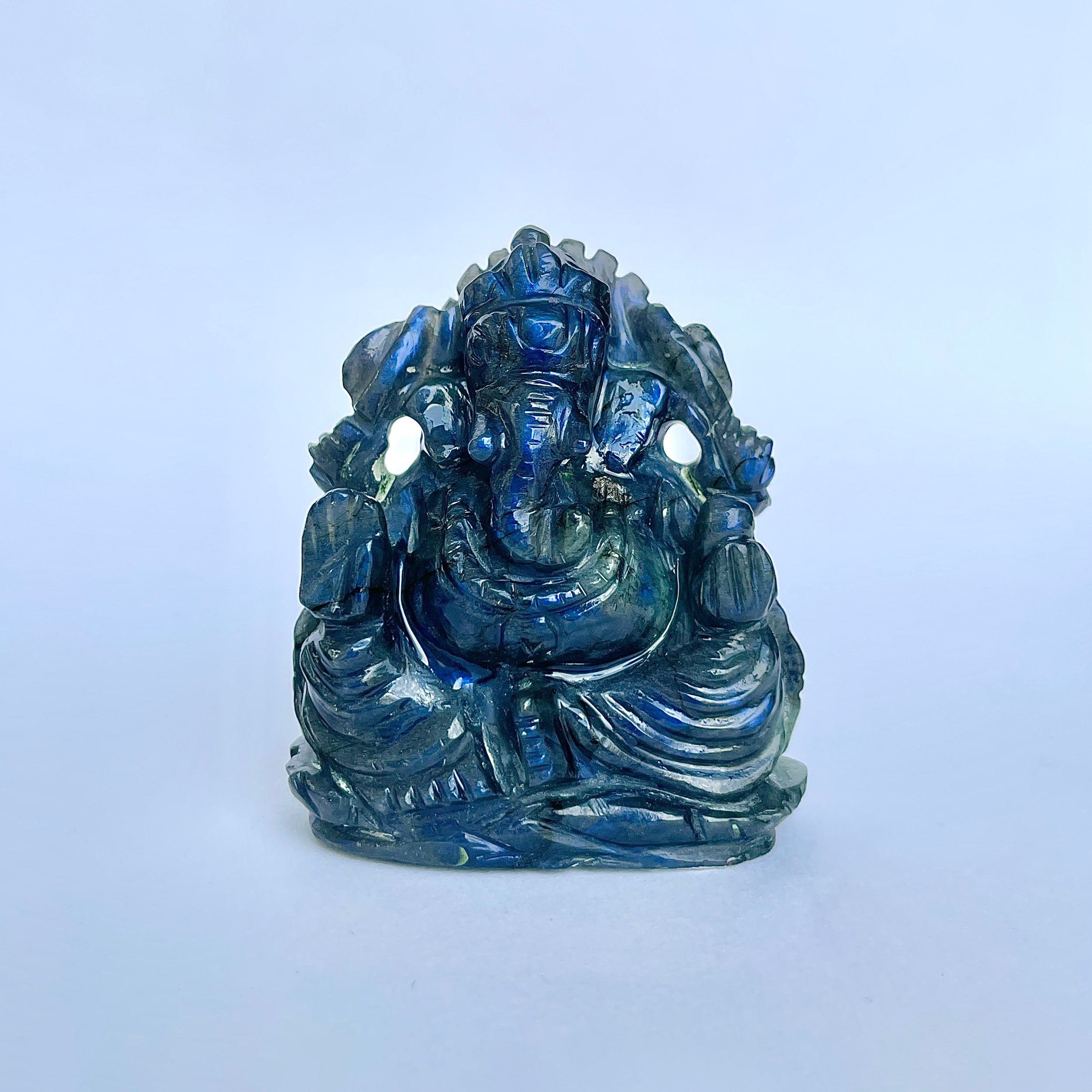 พระพิฆเนศลาบราโดไรต์ 510 กะรัต พระพิฆเนศ ความสูง 5.9 ซม.(LBD-MRT-4.)