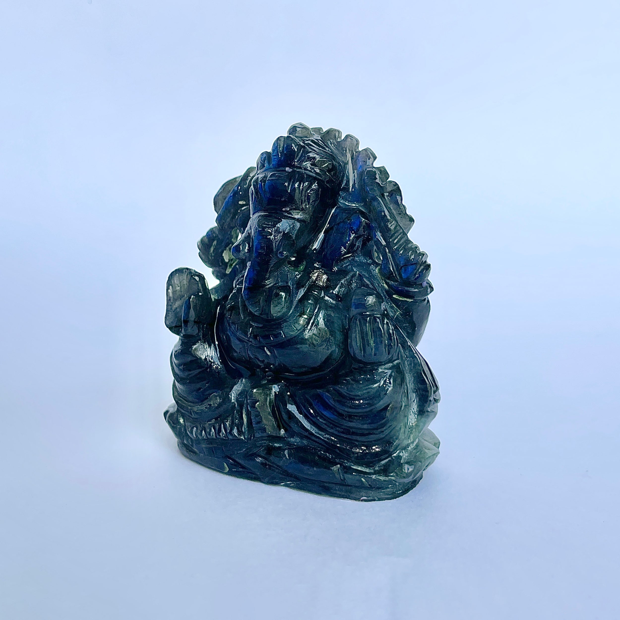 พระพิฆเนศลาบราโดไรต์ 510 กะรัต พระพิฆเนศ ความสูง 5.9 ซม.(LBD-MRT-4.)