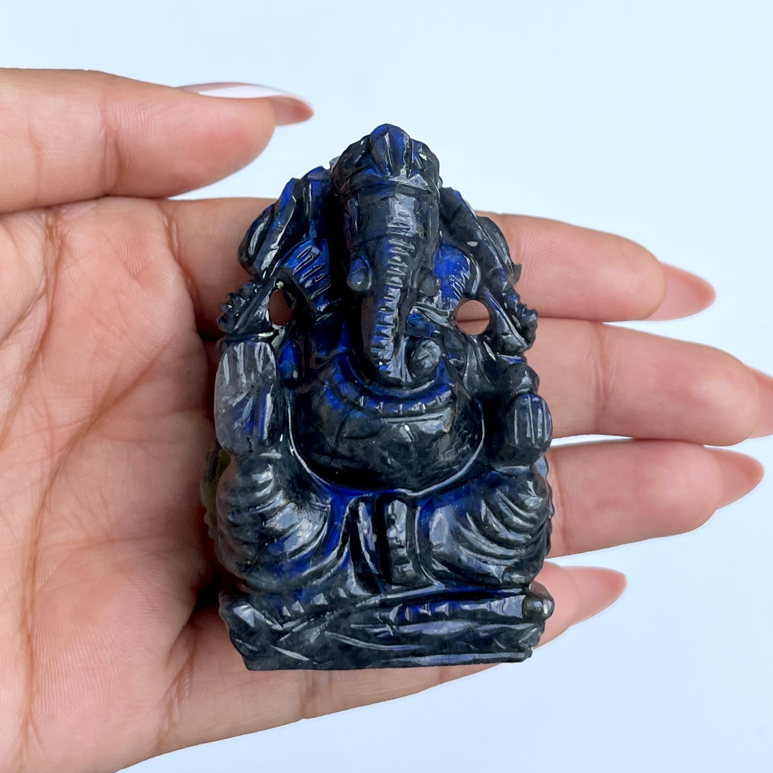 พระพิฆเนศลาบราโดไรต์ 535 กะรัต พระพิฆเนศ สูง 6.6 ซม.(LBD-MRT-5.)