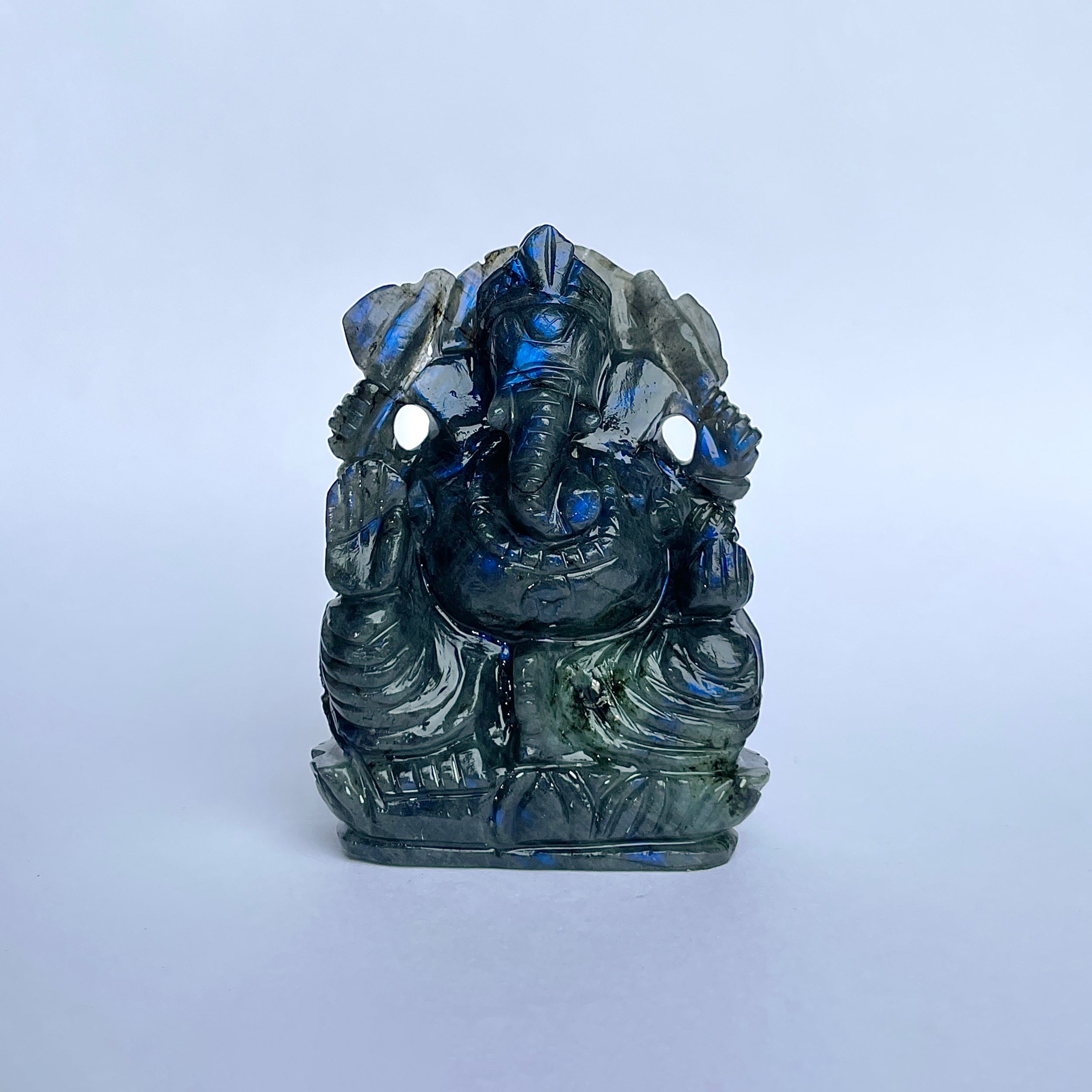 พระพิฆเนศลาบราโดไรต์ 820 กะรัต พระพิฆเนศสูง 7.8 ซม.(LBD-MRT-6.)