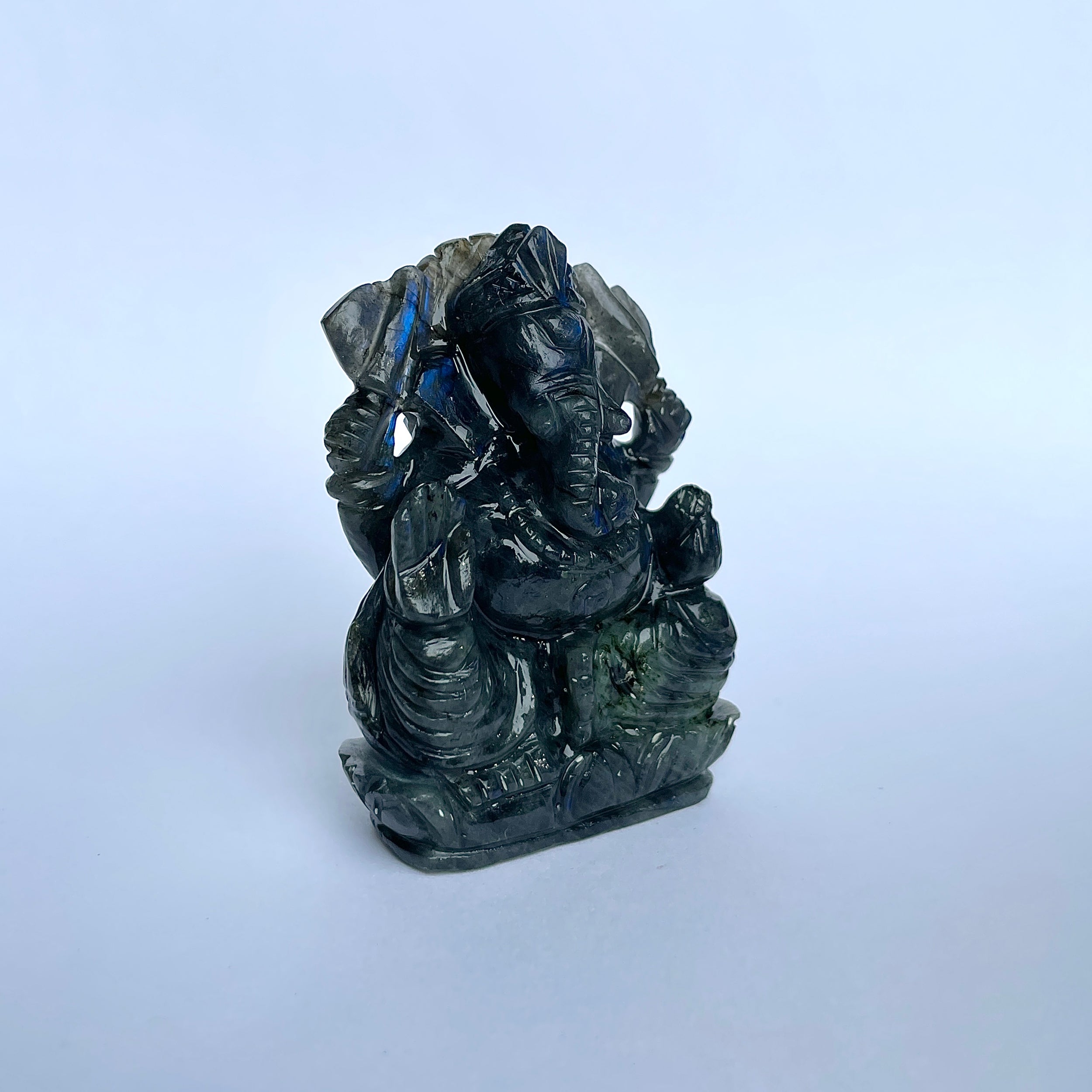 พระพิฆเนศลาบราโดไรต์ 820 กะรัต พระพิฆเนศสูง 7.8 ซม.(LBD-MRT-6.)