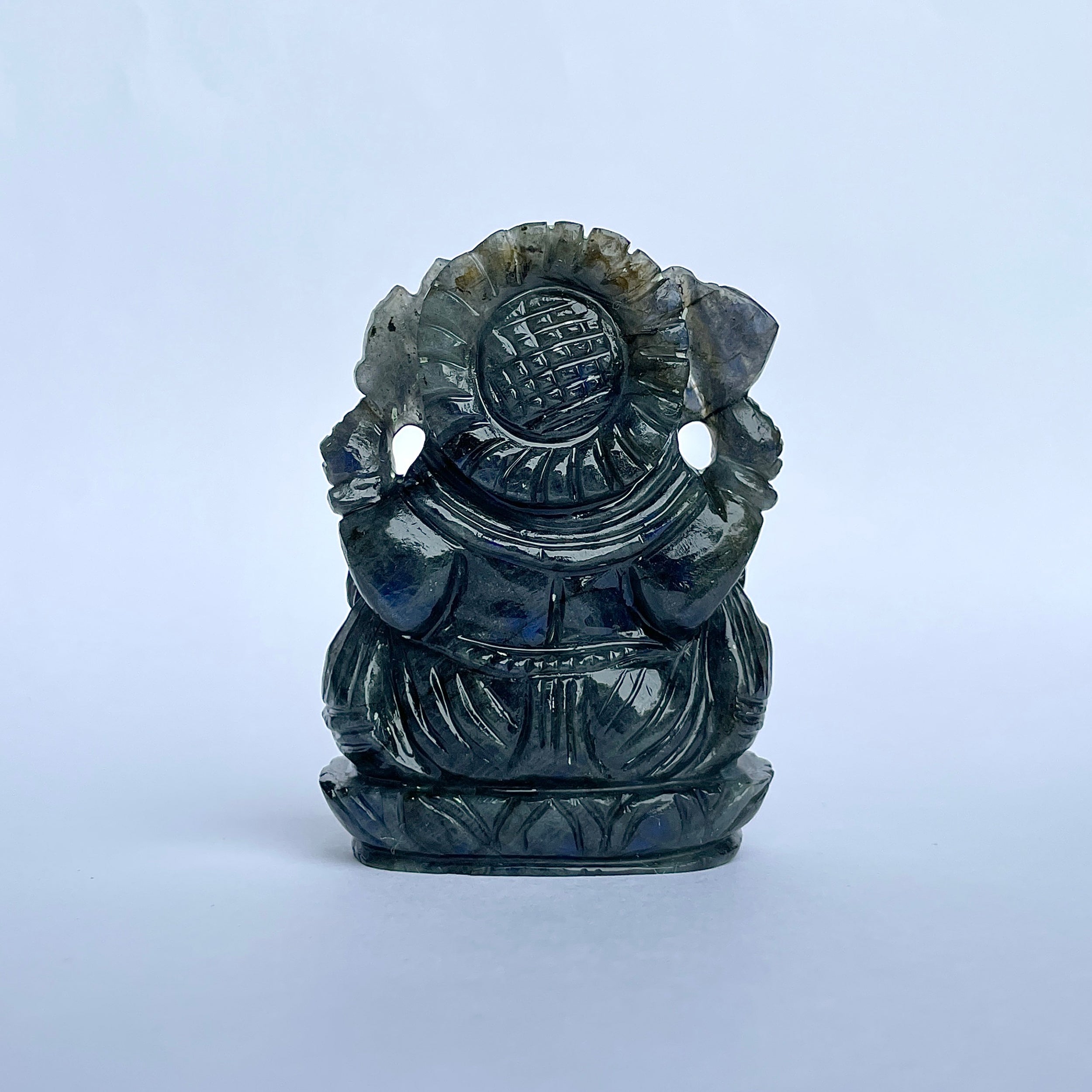 พระพิฆเนศลาบราโดไรต์ 820 กะรัต พระพิฆเนศสูง 7.8 ซม.(LBD-MRT-6.)