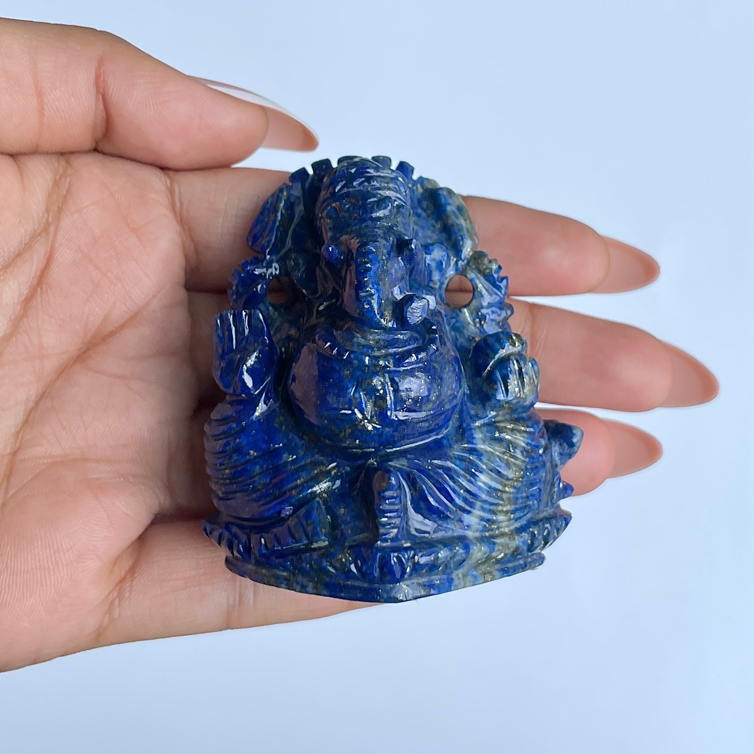 พระพิฆเนศวรลาพิสลาตัน 800 กะรัต สูง 6 ซม.(LLP-MRT-5.)