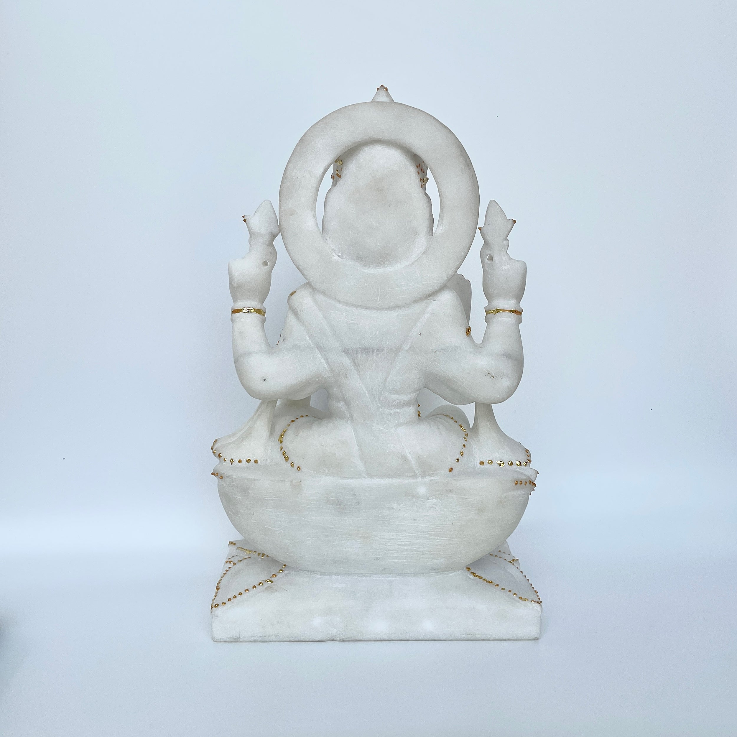 เทวรูปพระลักษมีหินอ่อน สูง 12 นิ้ว-(MRL-MRT-1.)