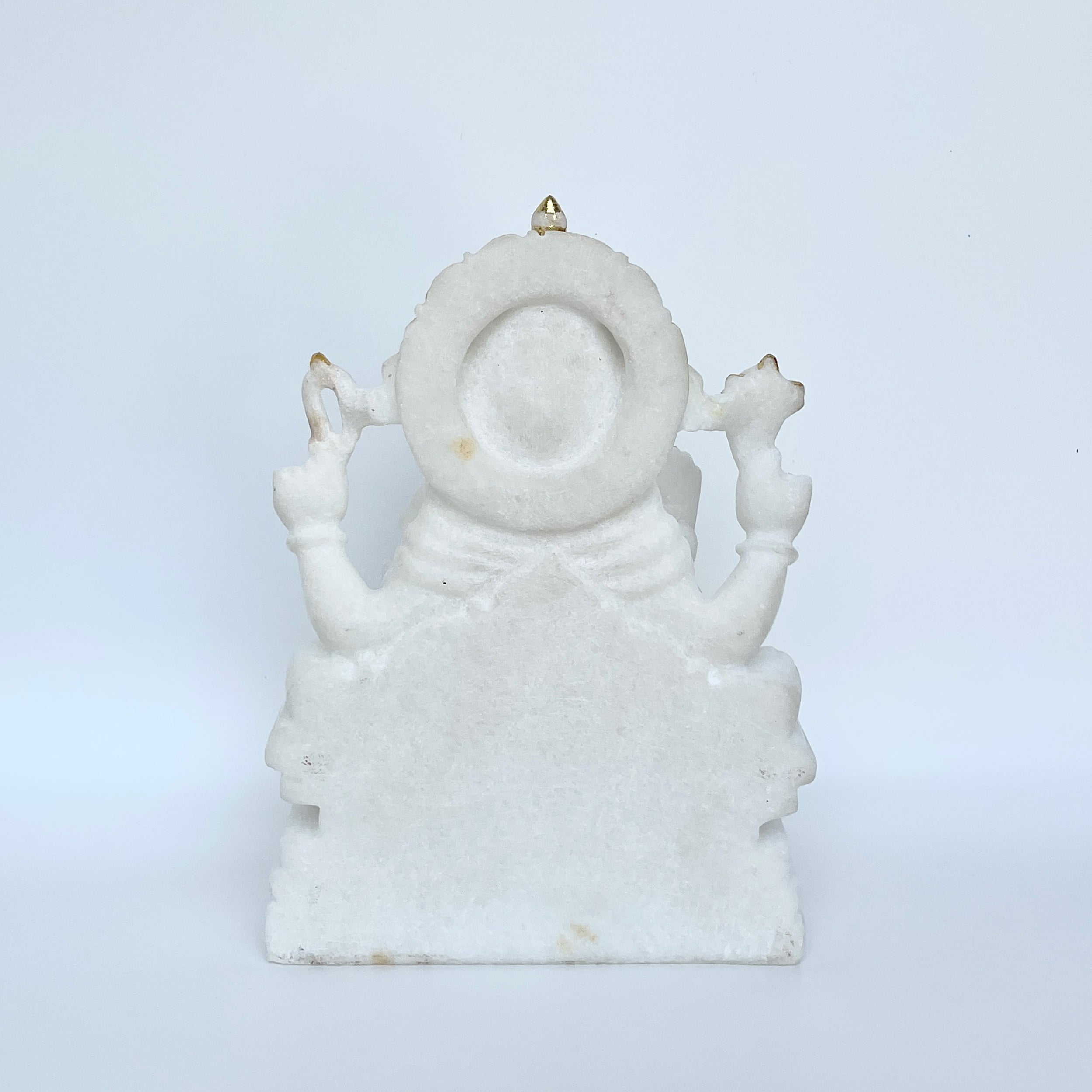 เทวรูปพระพิฆเนศหินอ่อน สูง 9 นิ้ว-(MRL-MRT-2.)