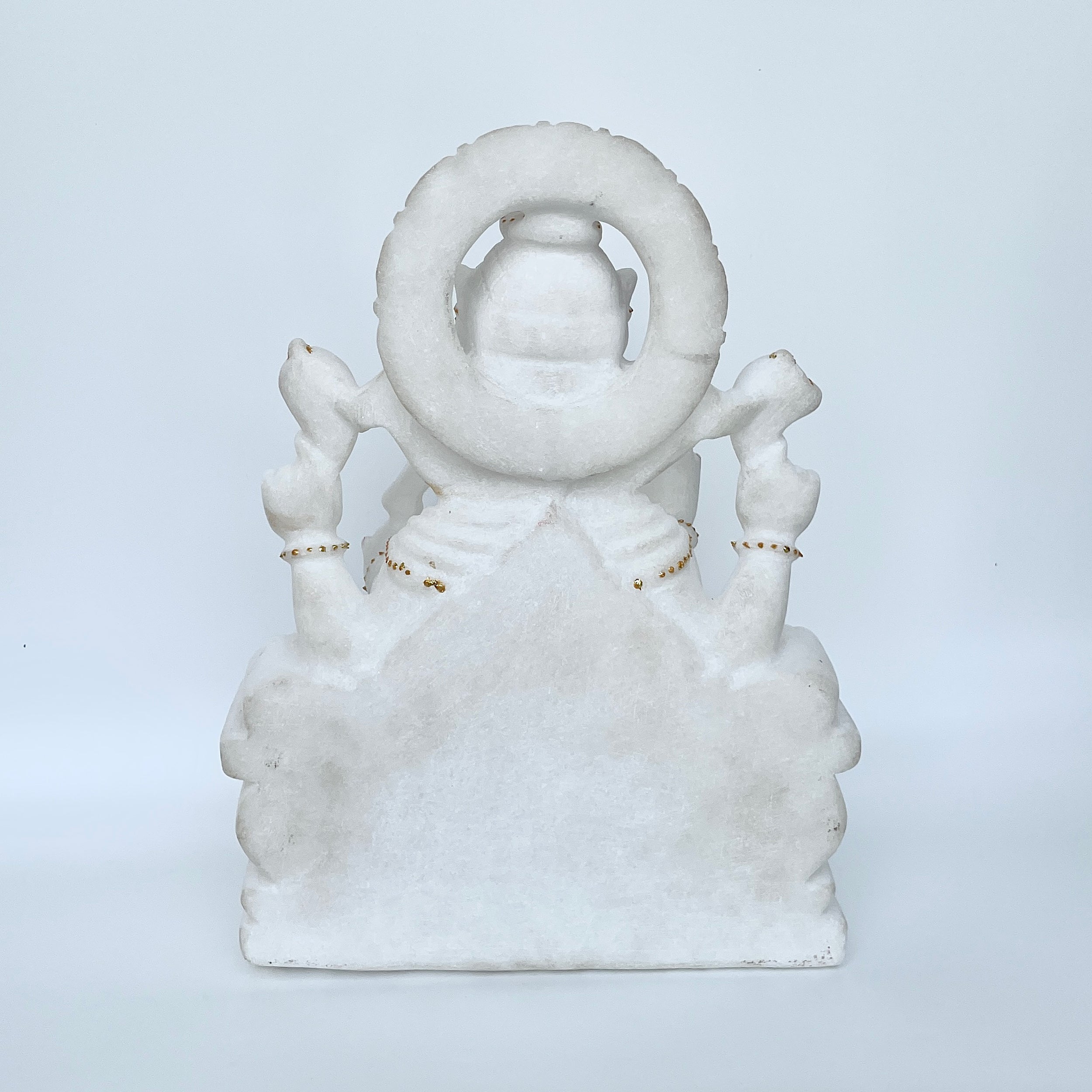 เทวรูปพระพิฆเนศหินอ่อน สูง 12 นิ้ว-(MRL-MRT-3.)