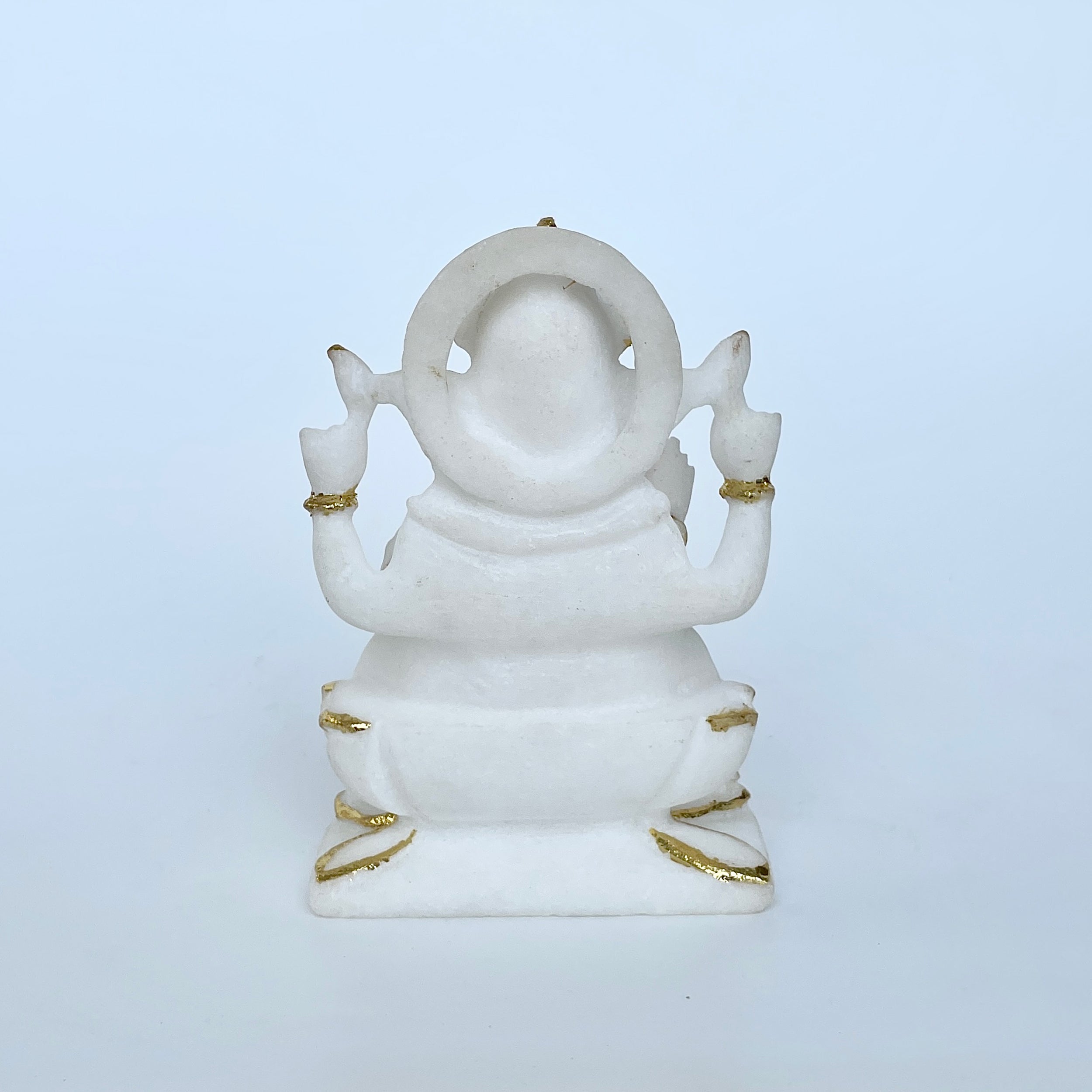 เทวรูปพระพิฆเนศหินอ่อน สูง 5 นิ้ว-(MRL-MRT-4.)