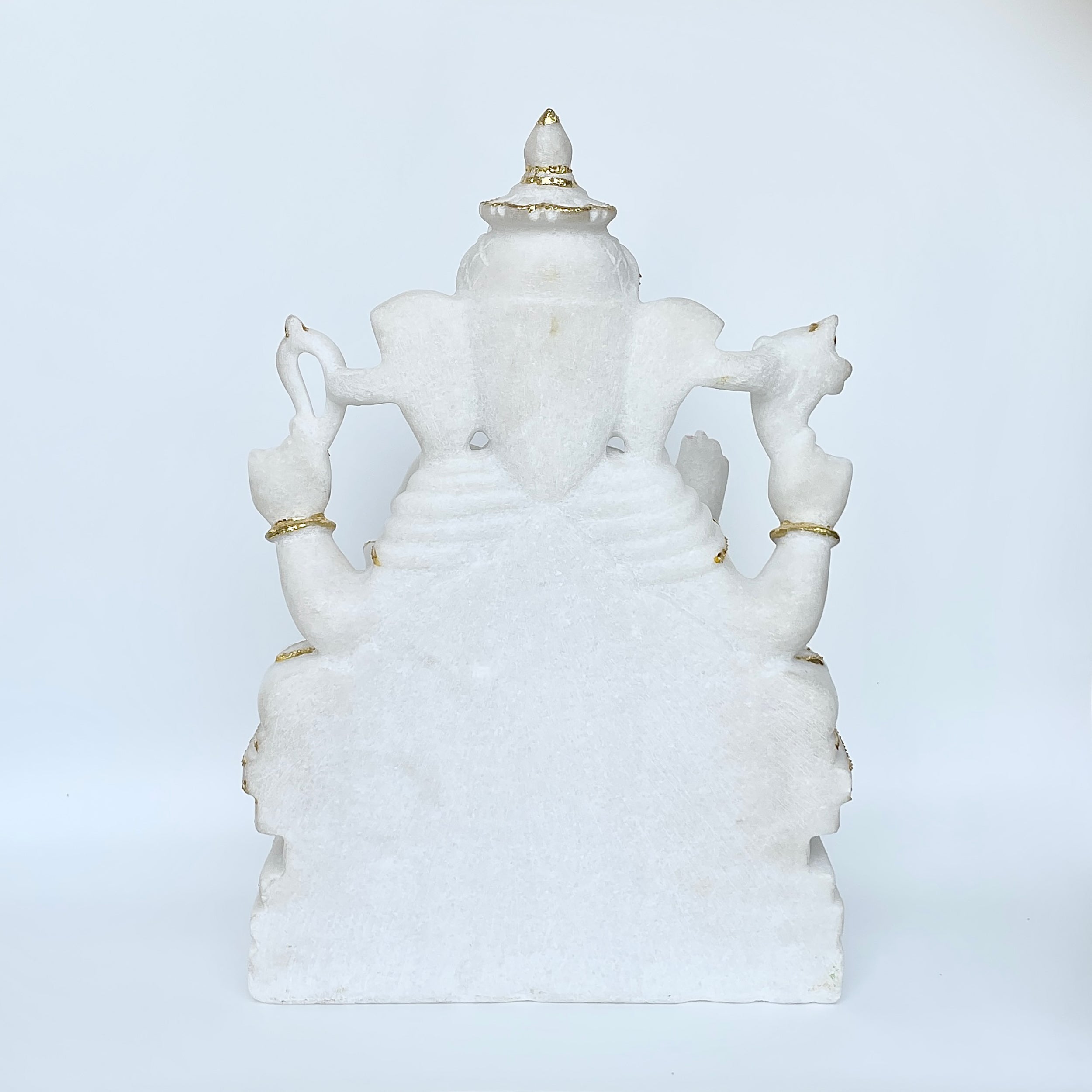 เทวรูปพระพิฆเนศหินอ่อน สูง 15 นิ้ว-(MRL-MRT-5.)