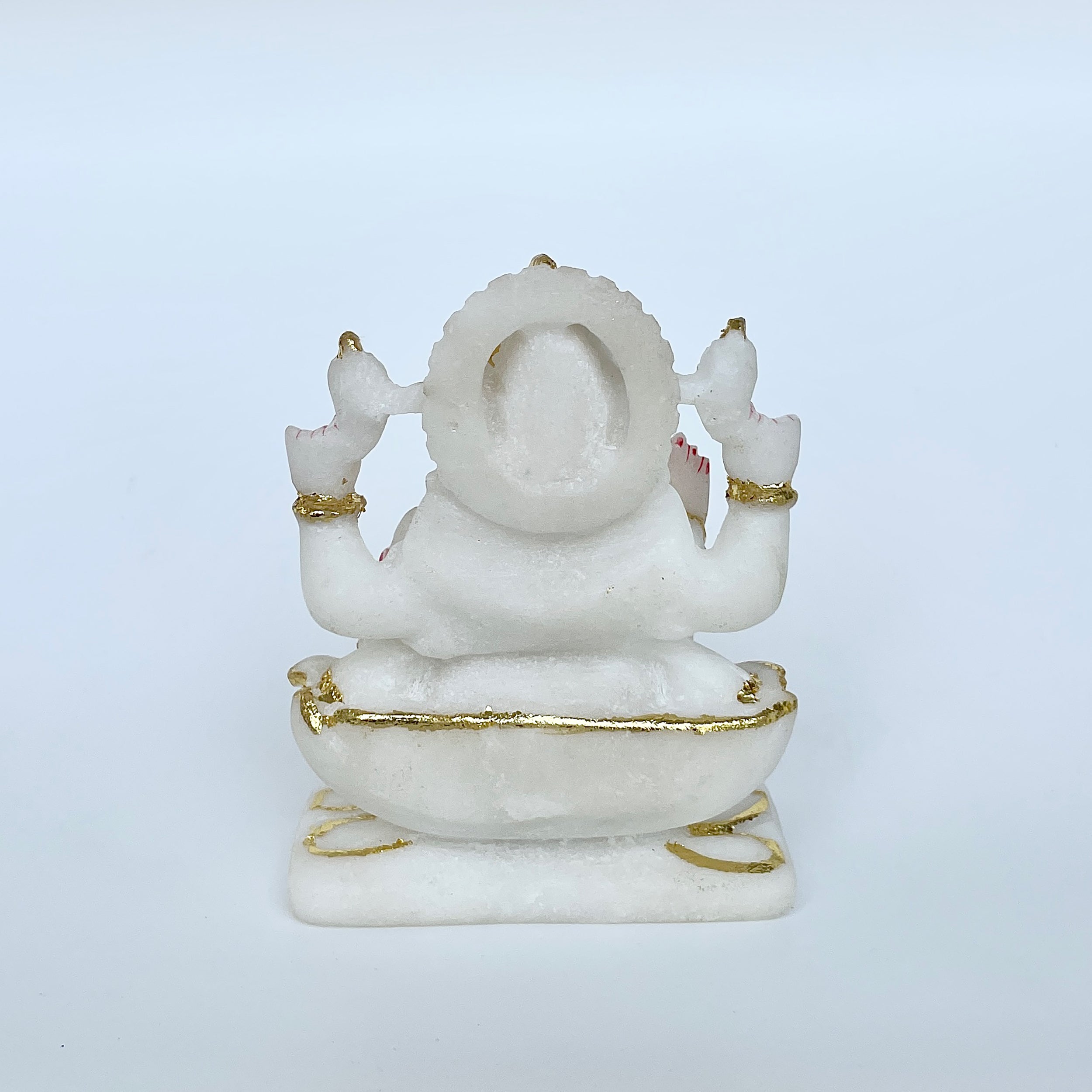 เทวรูปพระพิฆเนศหินอ่อน สูง 4 นิ้ว-(MRL-MRT-6.)