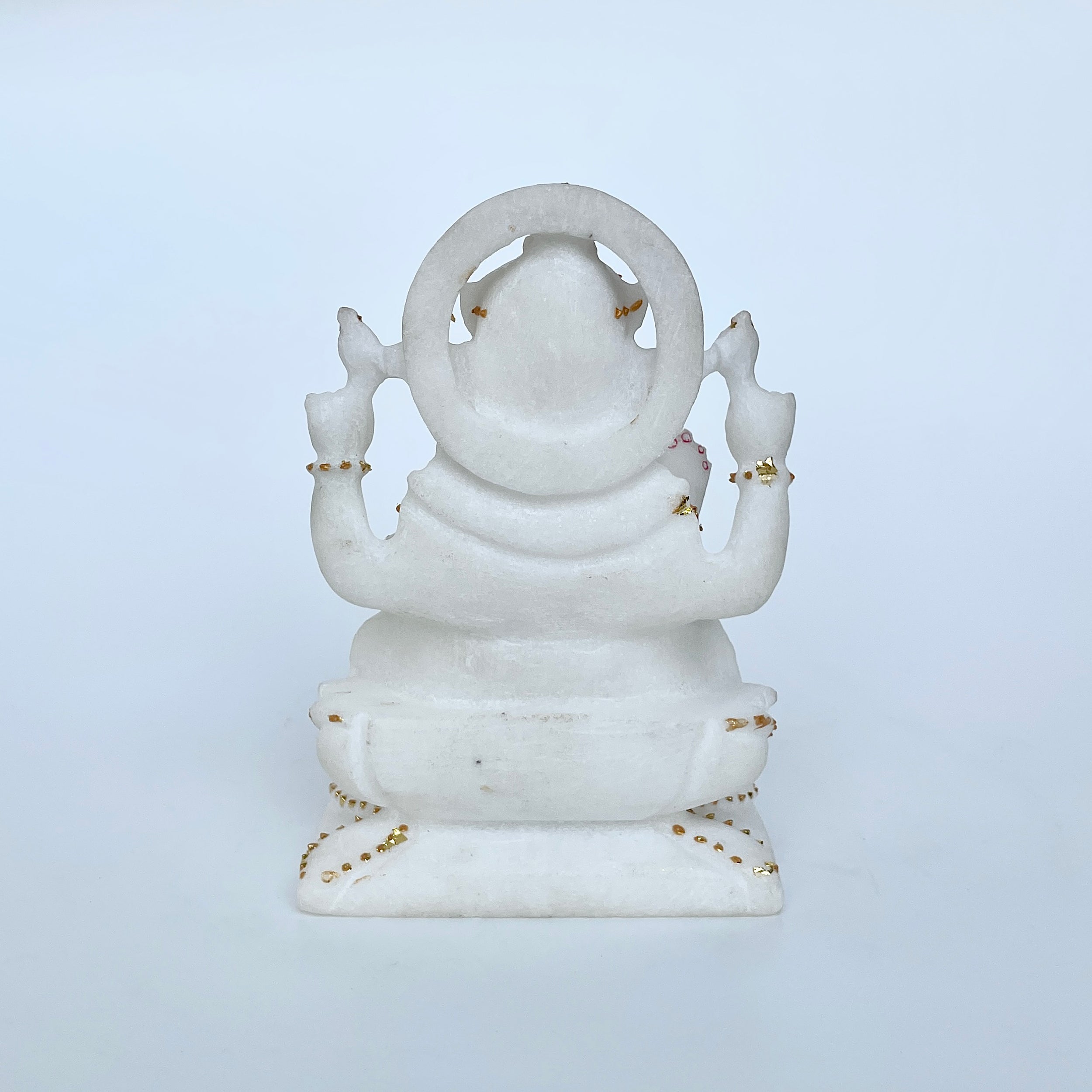 เทวรูปพระพิฆเนศหินอ่อน สูง 6 นิ้ว-(MRL-MRT-7.)