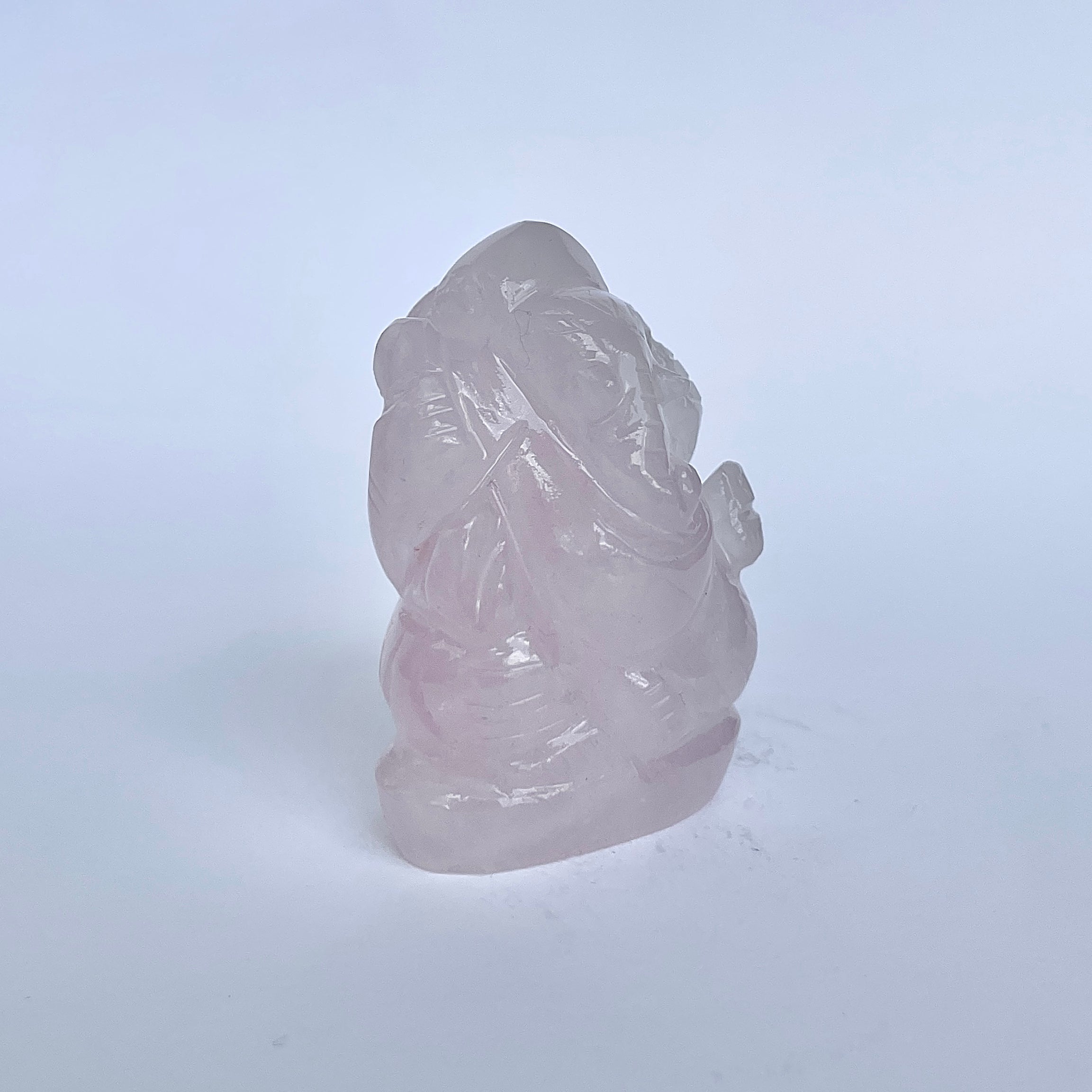 รูปเคารพพระพิฆเนศหินโรสควอตซ์ 370 กะรัต สูง 5.1 ซม.(RSQ-MRT-1.)