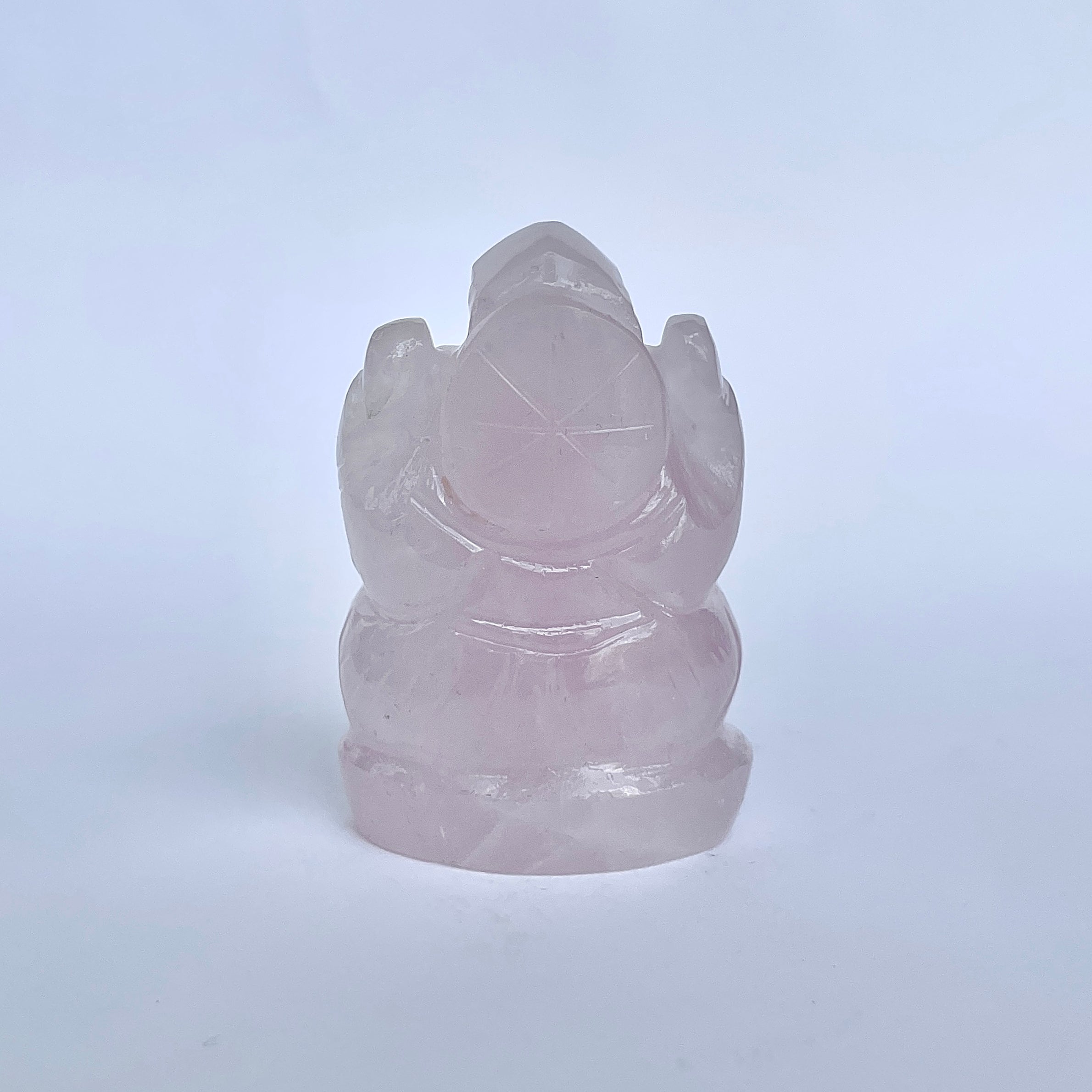 รูปเคารพพระพิฆเนศหินโรสควอตซ์ 370 กะรัต สูง 5.1 ซม.(RSQ-MRT-1.)
